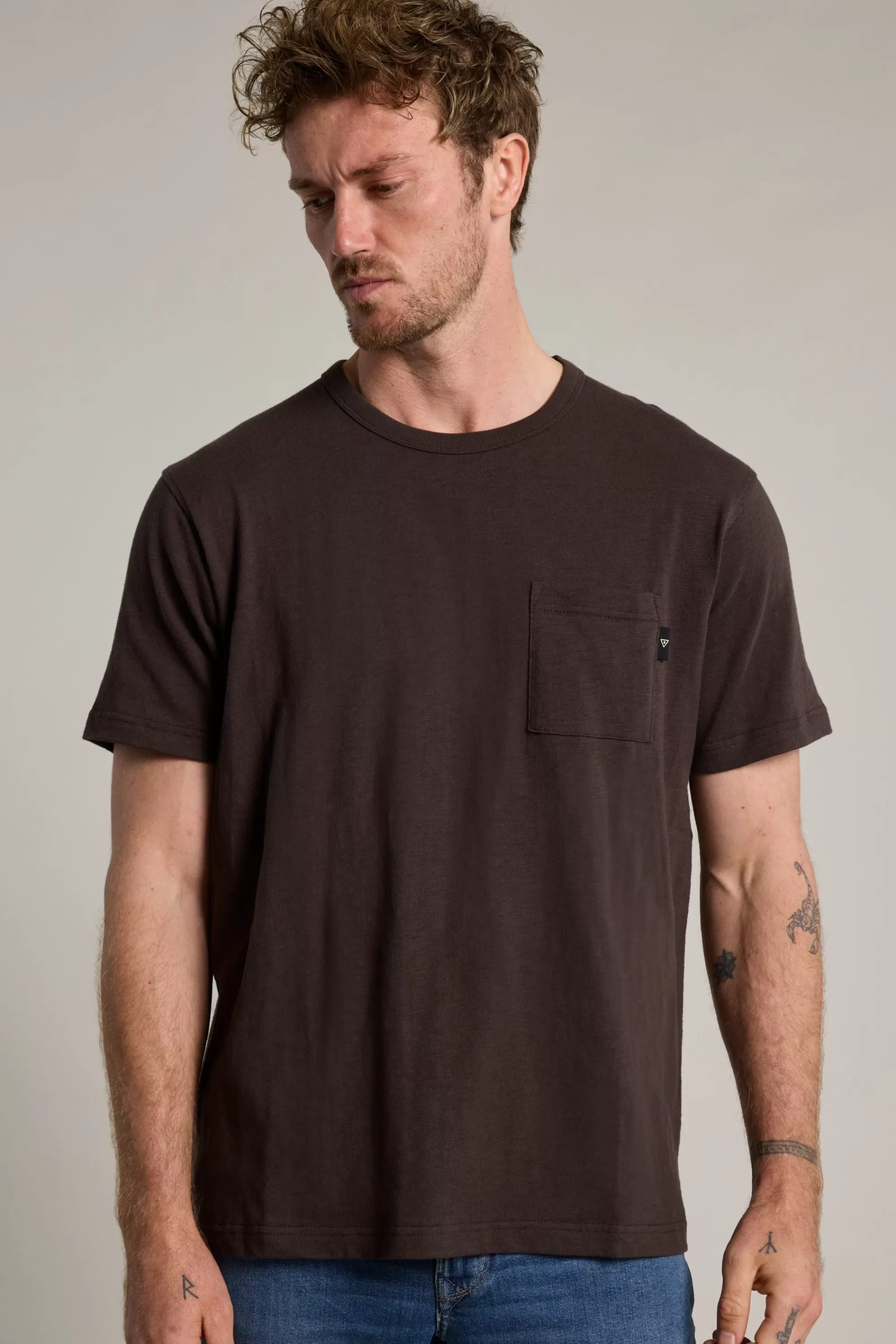 Barkers Essential Tees^Anderson Slub Tee CHARCOAL