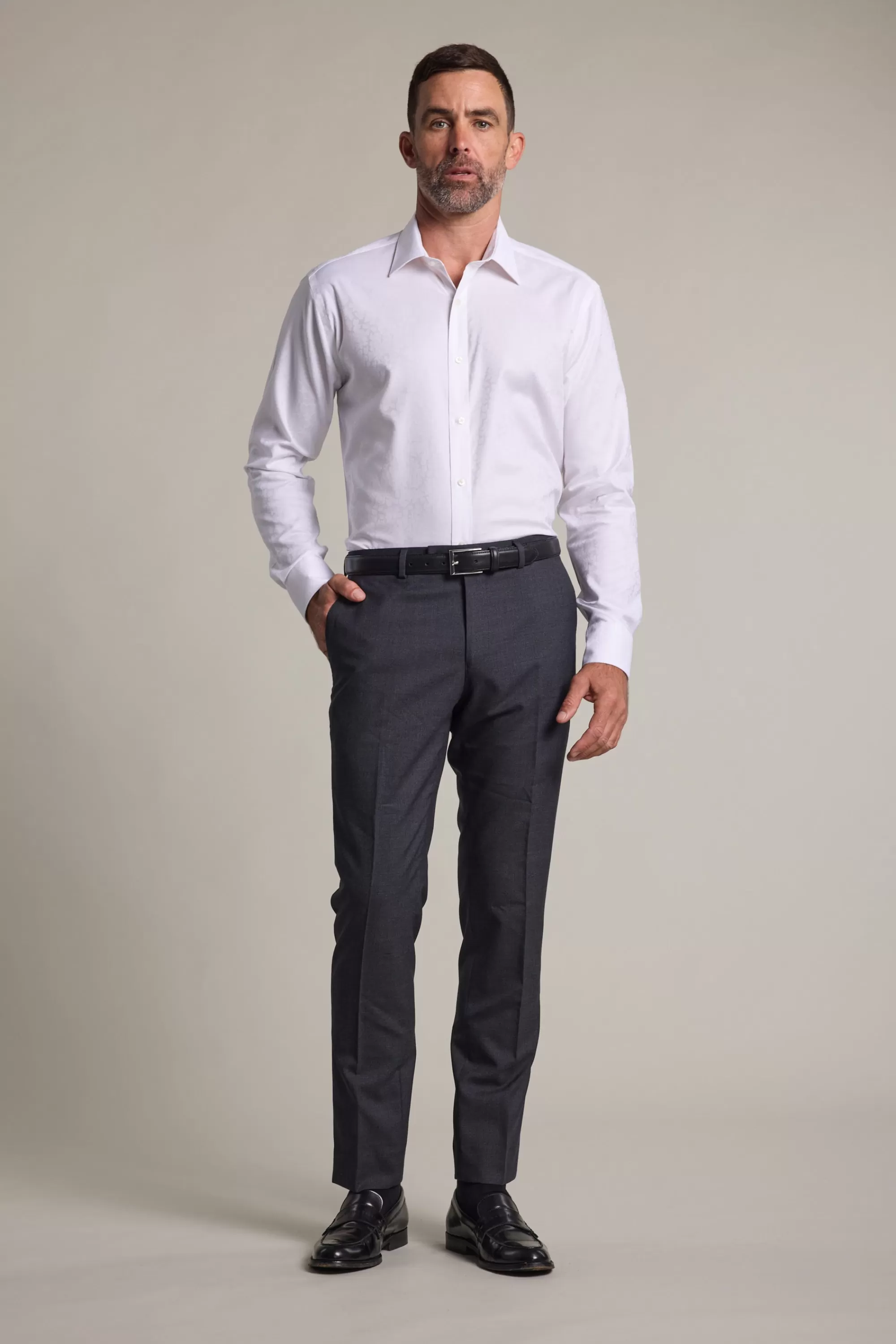 Barkers Eco Easy Care Shirts | Non-Iron Shirts^Arcacia Jaquard Floral Business Shirt