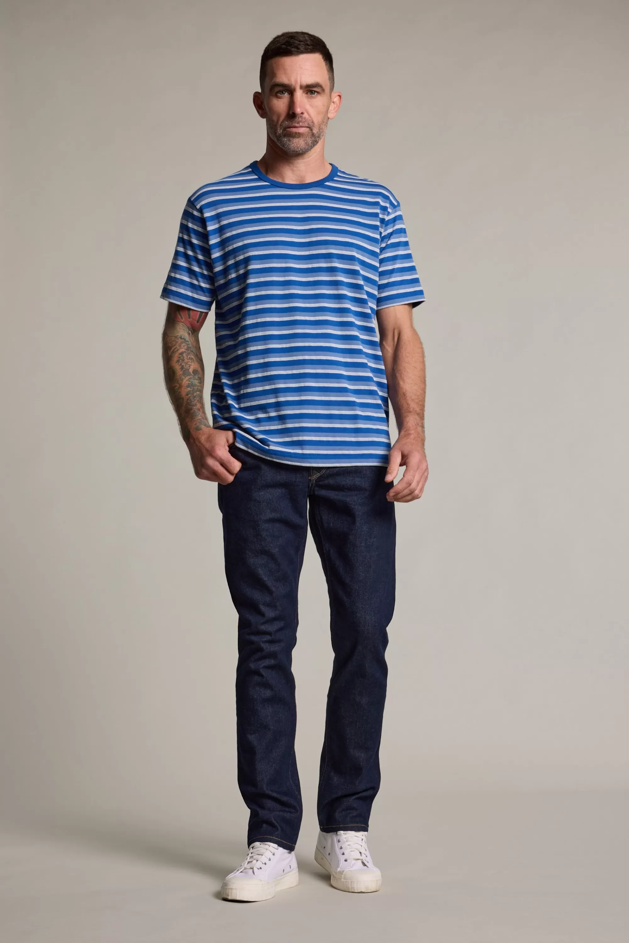 Barkers Graphic & Stripes^Avalon Stripe Tee BLUE