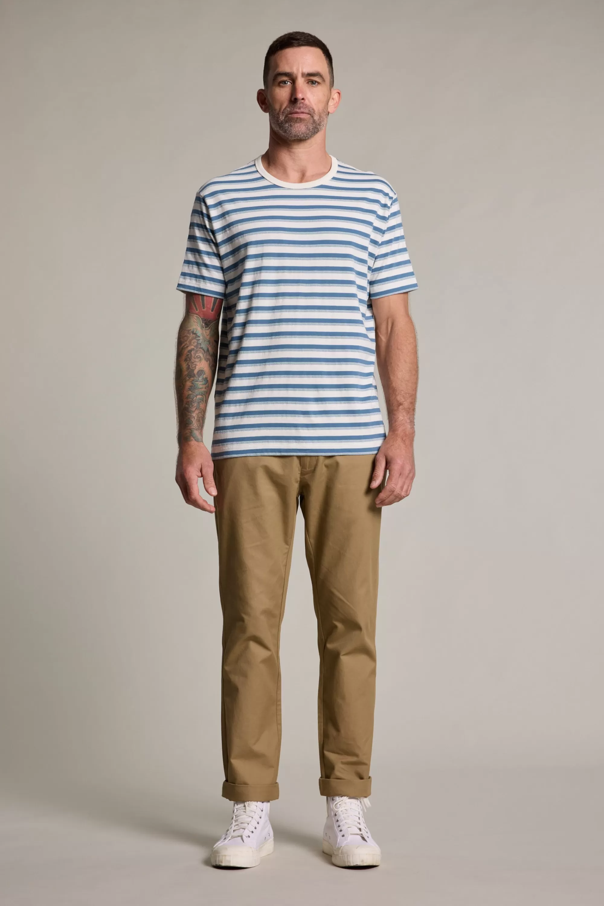 Barkers Graphic & Stripes^Avalon Stripe Tee STONE BLUE