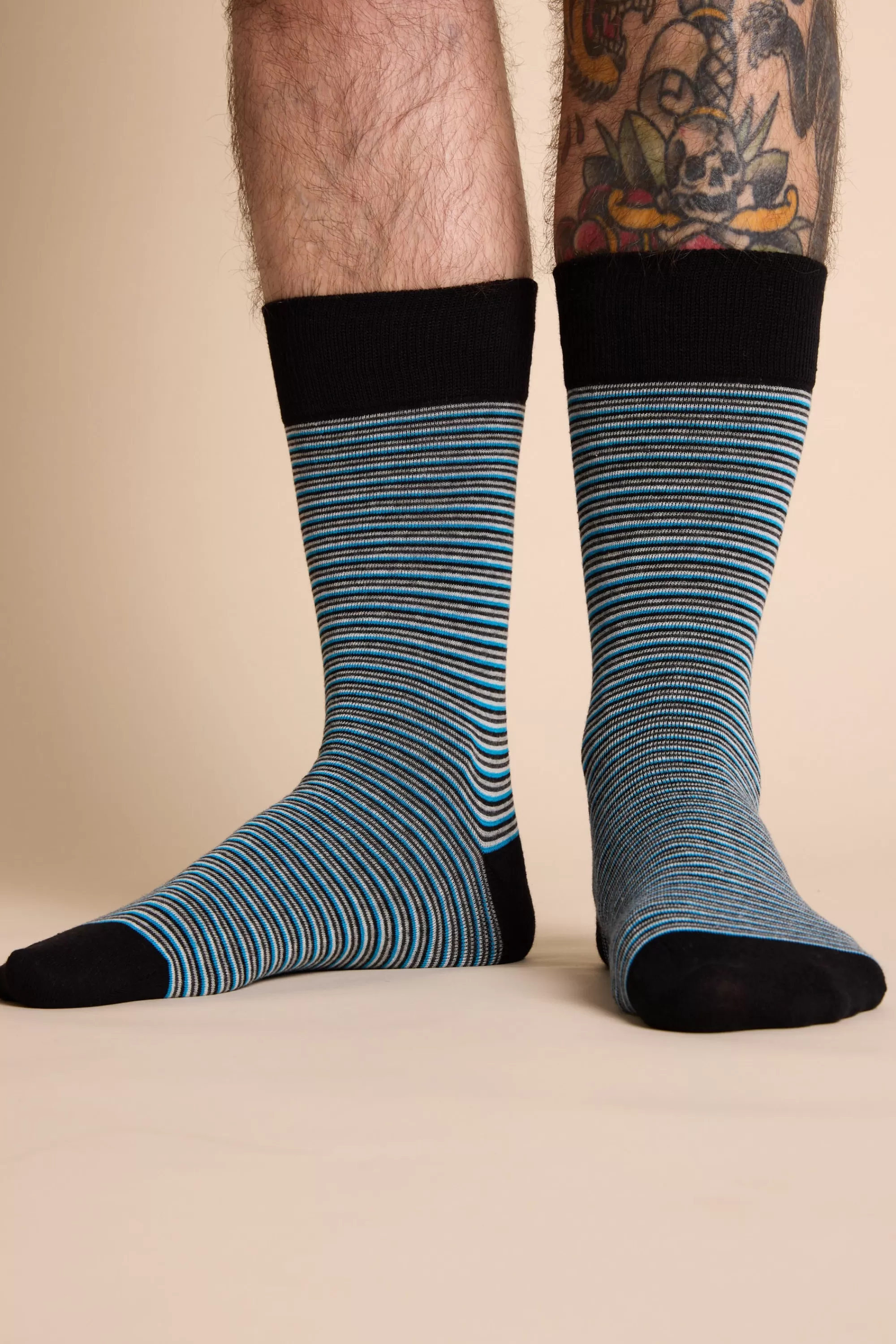 Barkers Socks | Socks^Brennan Stripe Sock BLACK