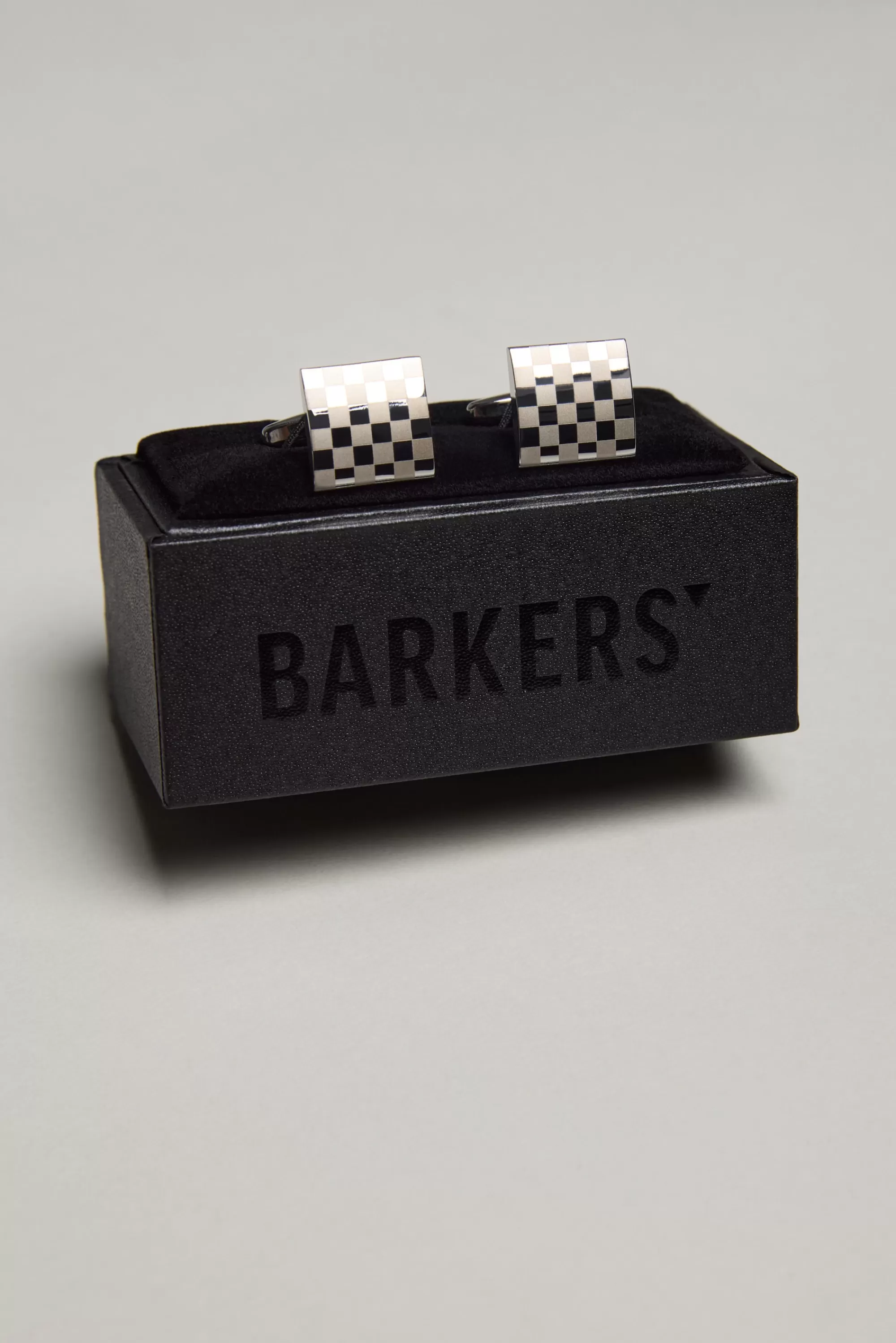 Barkers Cufflinks & Clips | Suiting Accessories^Classic Silver Chequered Cufflink