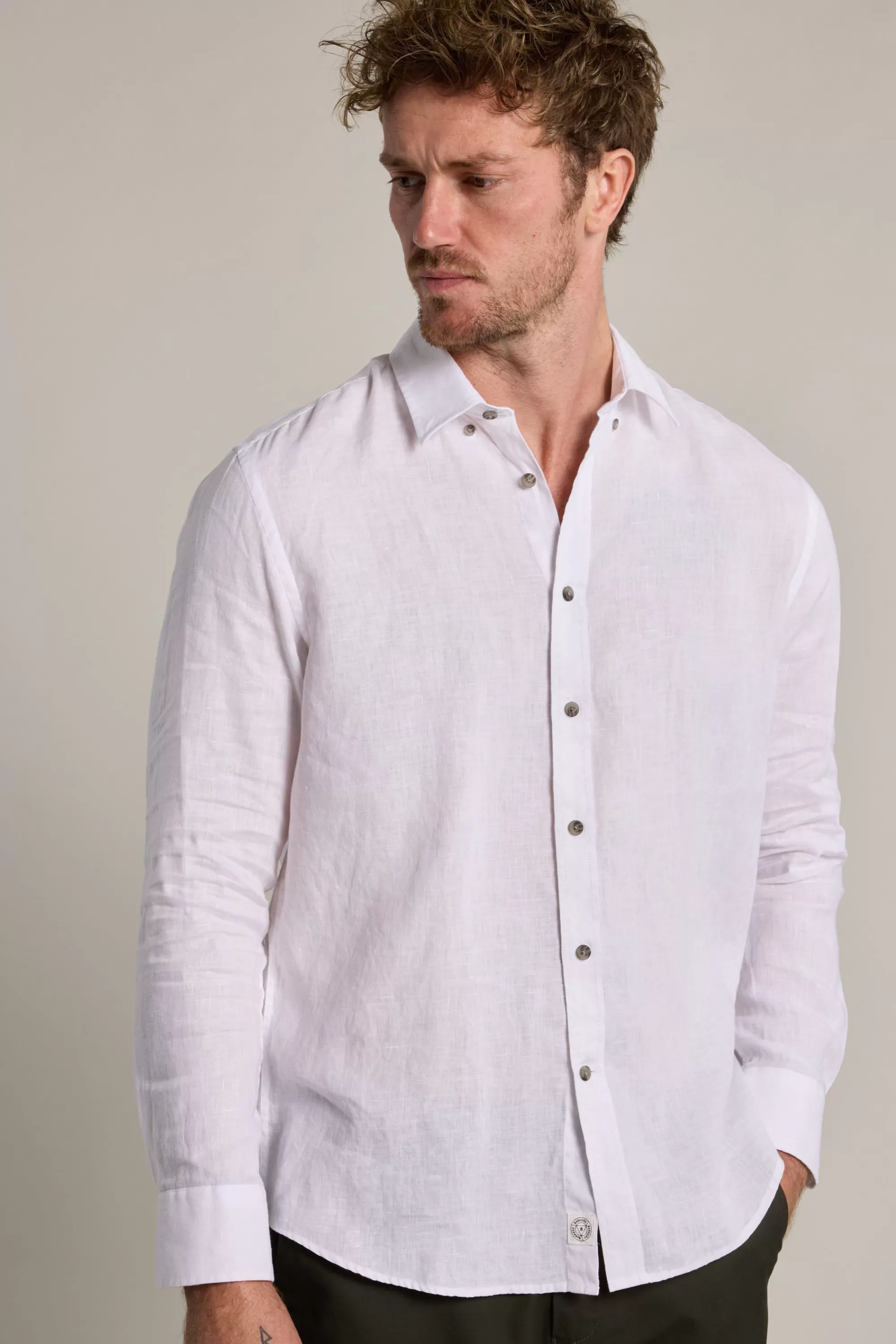 Barkers Tailored Fit Shirts | Tailored Fit Shirts^Dorset Linen Shirt WHITE