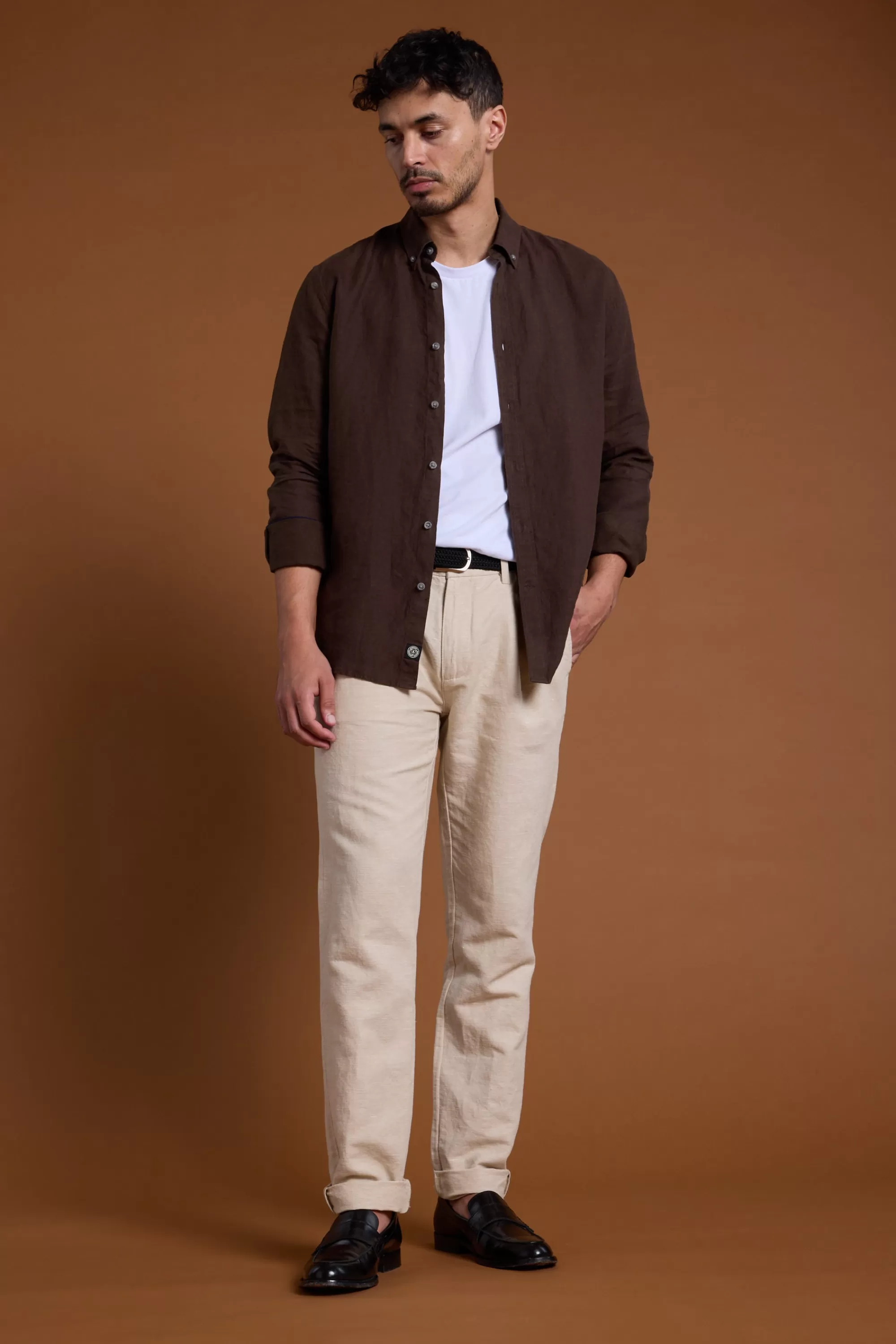 Barkers Casual Shirts | Casual Shirts^Dorset Linen Shirt CHOCOLATE