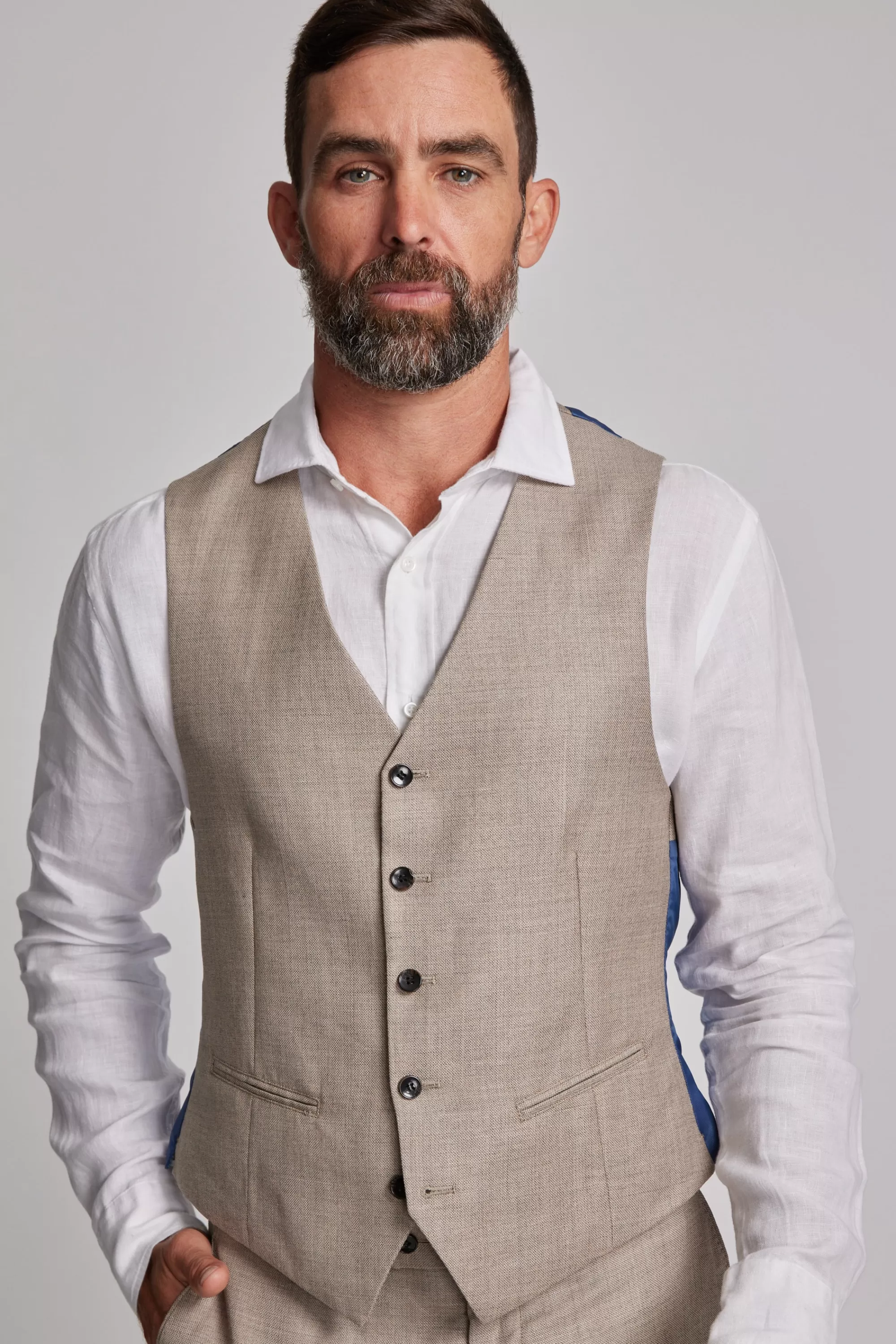 Barkers Waistcoats | Waistcoats^Grantley Linen Waistcoat