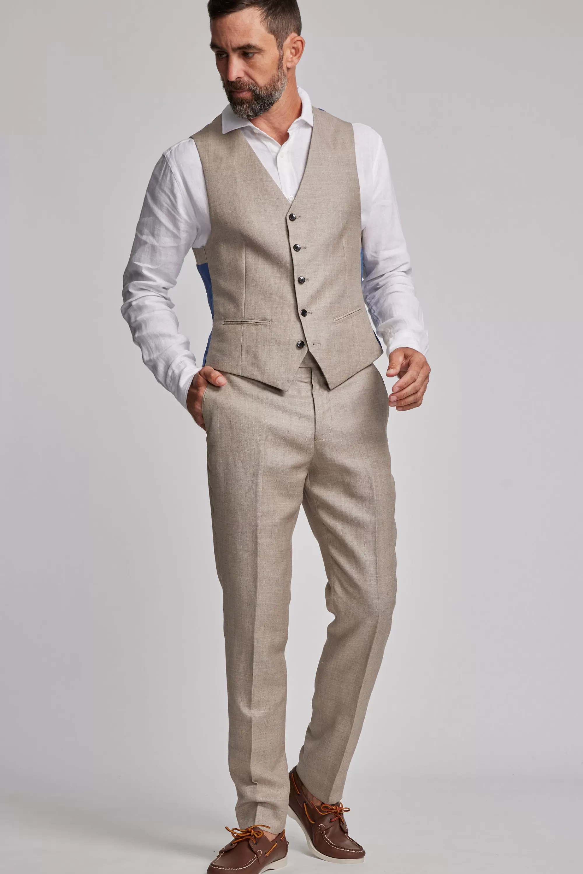 Barkers Waistcoats | Waistcoats^Grantley Linen Waistcoat