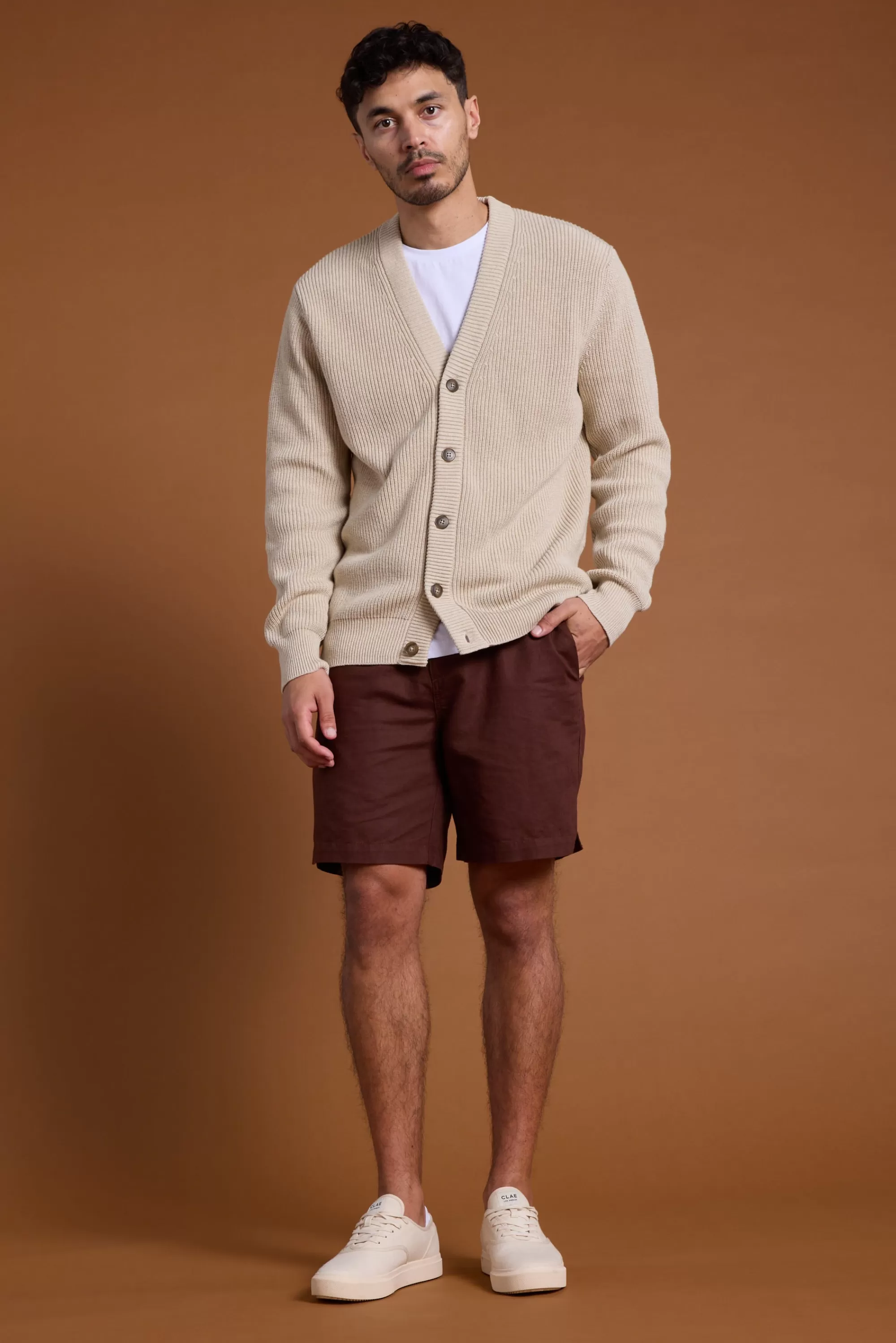 Barkers Shorts^Jasper Linen Weekend Short MAHOGANY