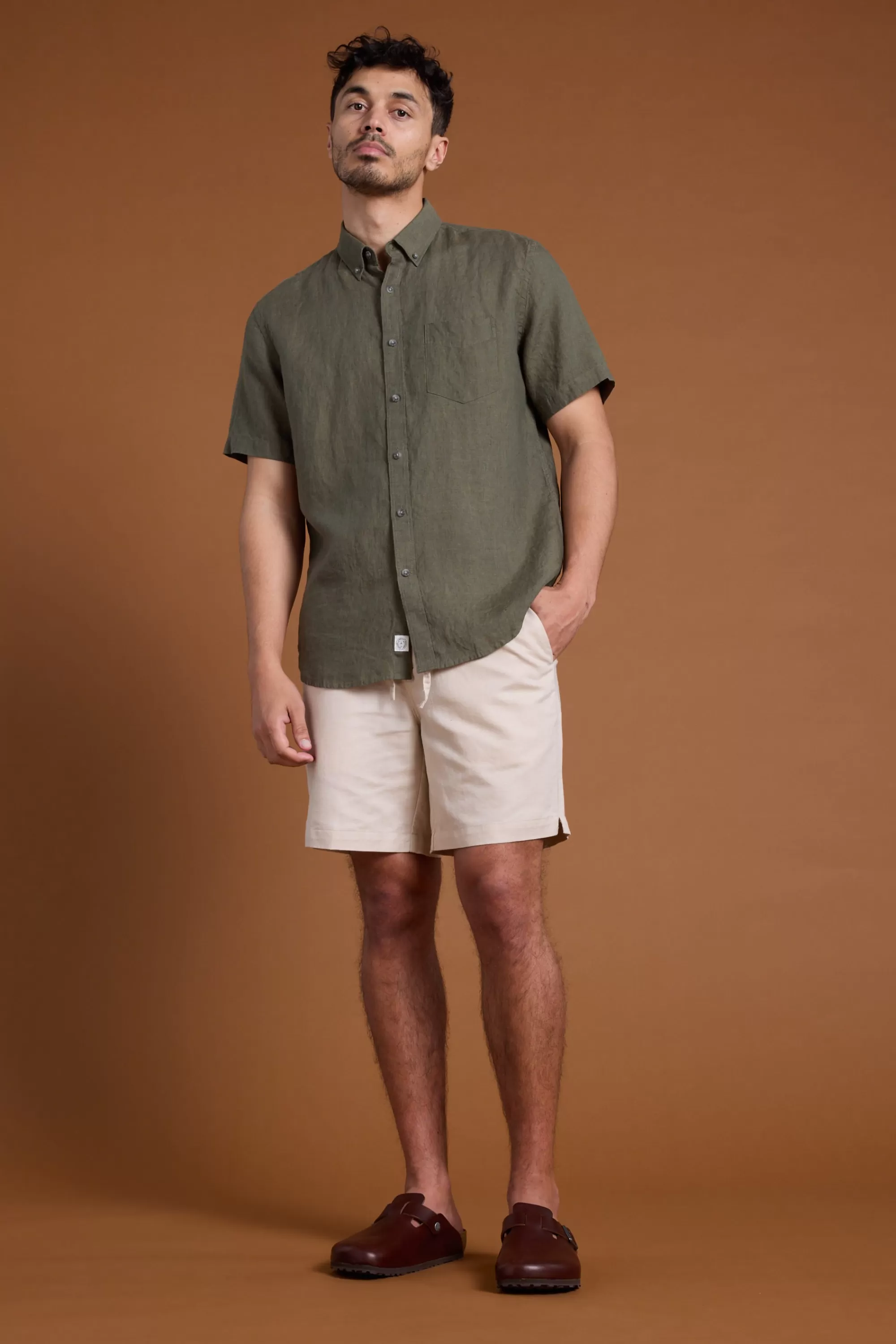 Barkers Shorts^Jasper Linen Weekend Short NATURAL