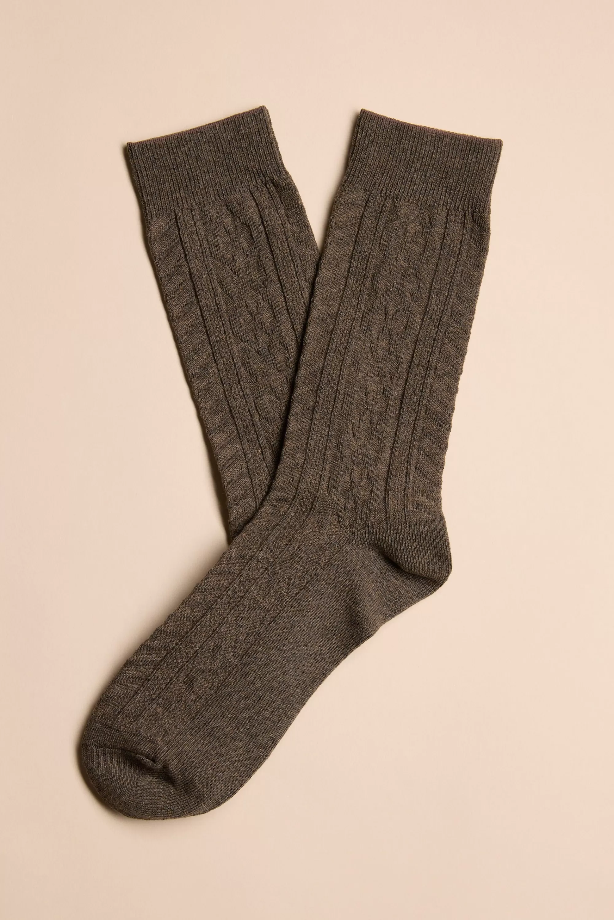 Barkers Socks | Socks^Jeffery Cable Sock BROWN MARL