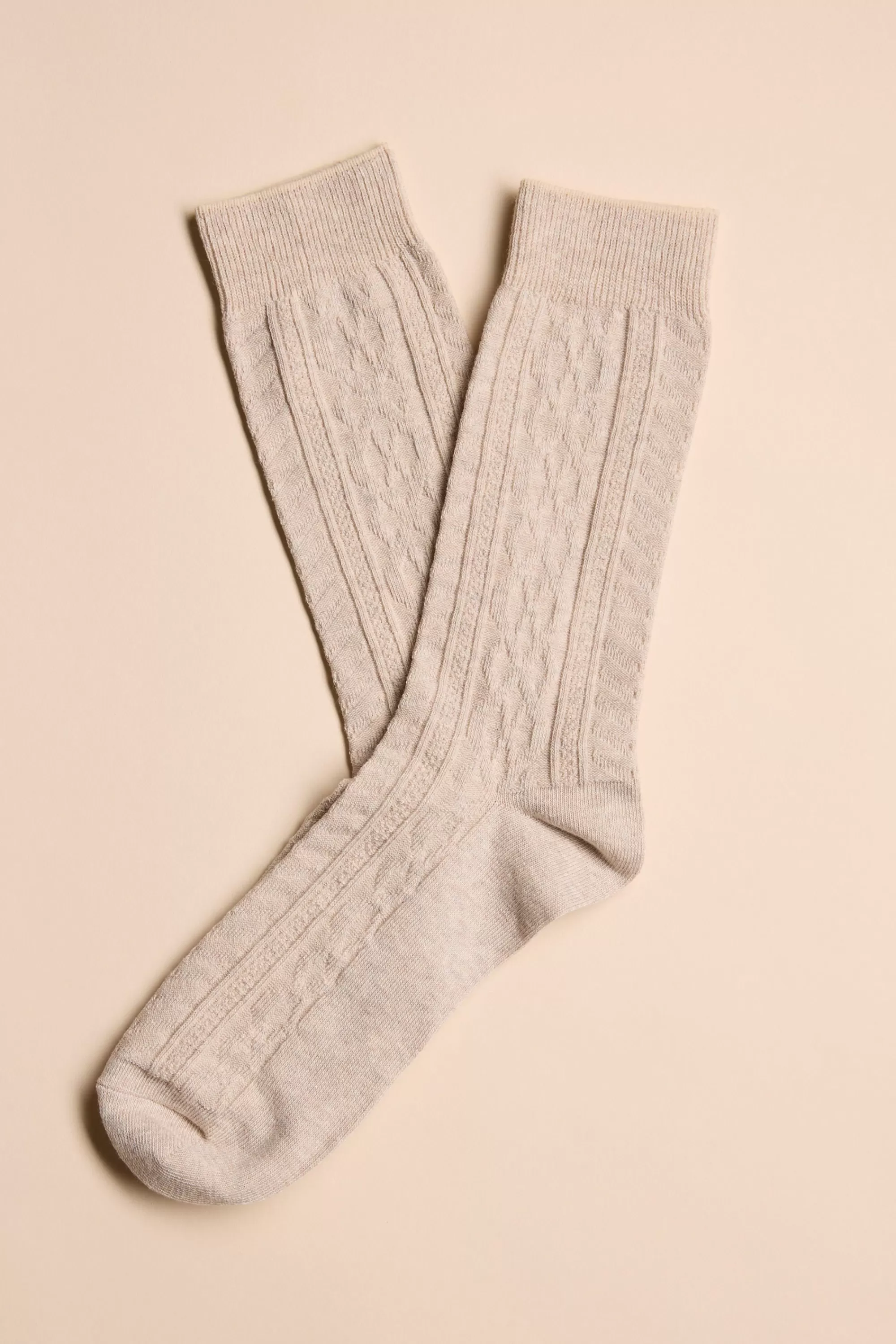 Barkers Socks | Socks^Jeffery Cable Sock OATMEAL MARL