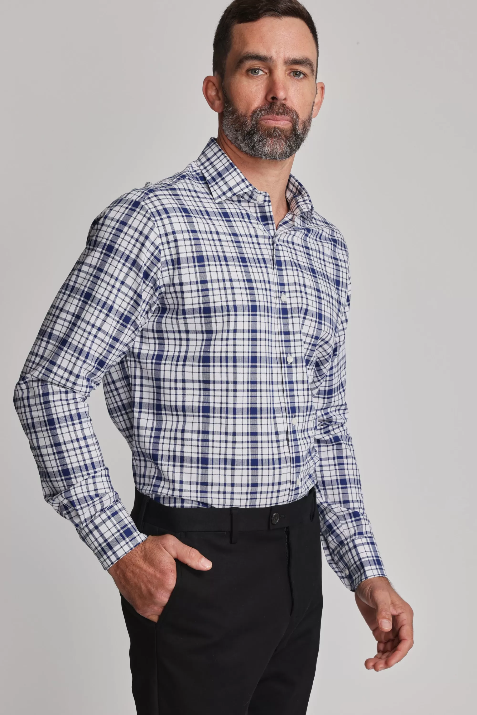 Barkers Classic Fit Shirts | Classic Fit Shirts^Kensington Check Business Shirt NAVY