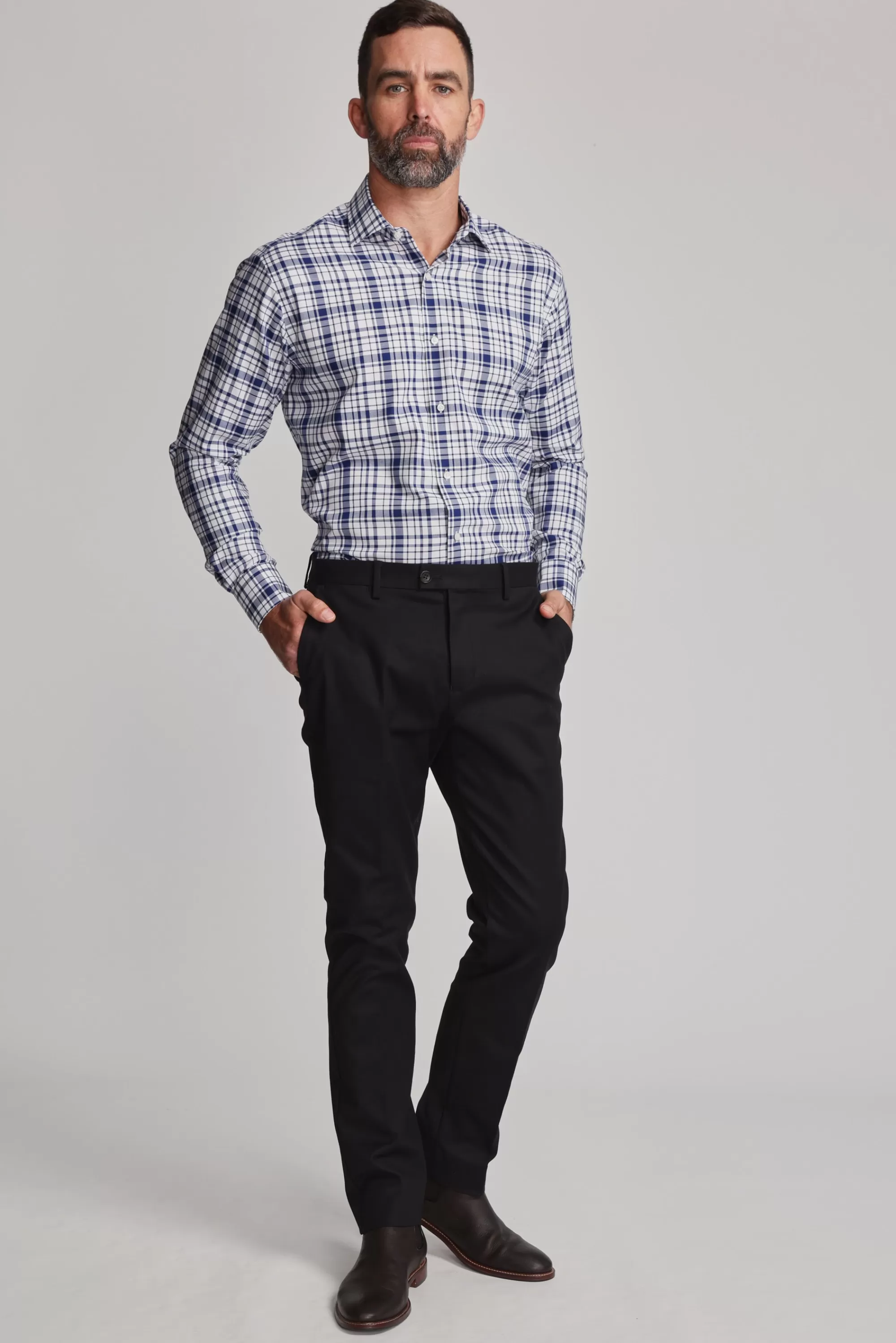 Barkers Classic Fit Shirts | Classic Fit Shirts^Kensington Check Business Shirt NAVY