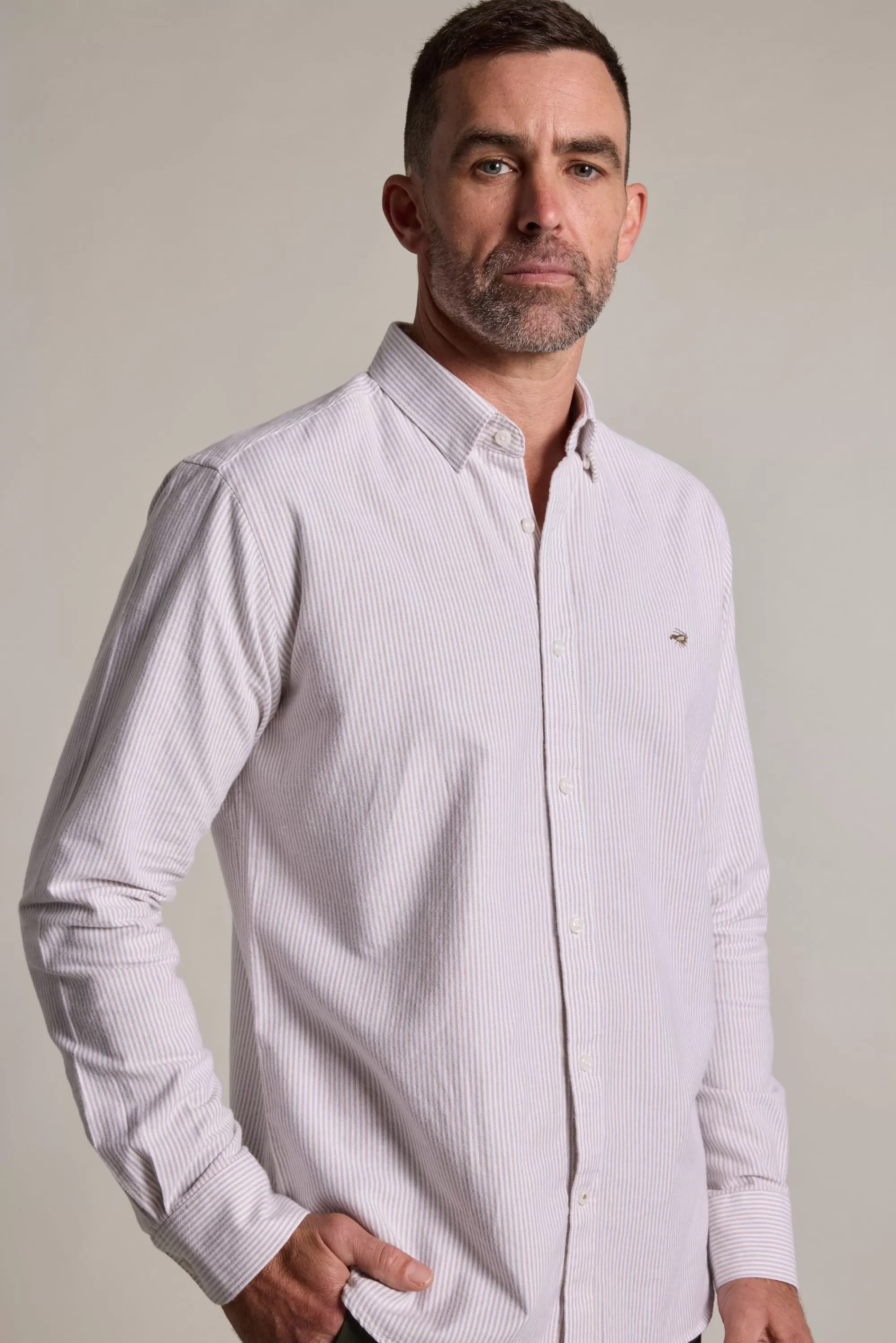 Barkers Classic Fit Shirts | Classic Fit Shirts^Martin Oxford Shirt TAUPE