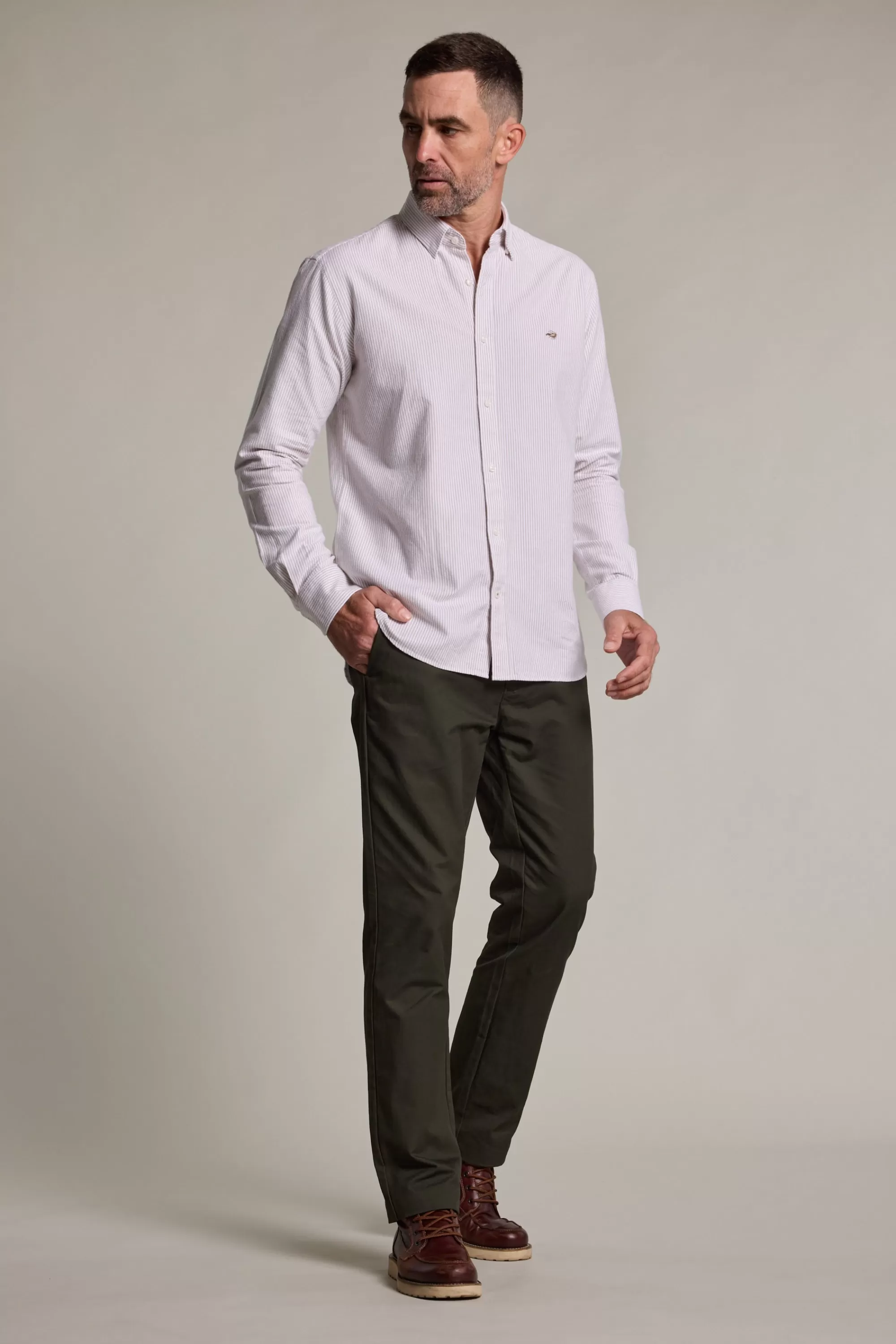 Barkers Classic Fit Shirts | Classic Fit Shirts^Martin Oxford Shirt TAUPE