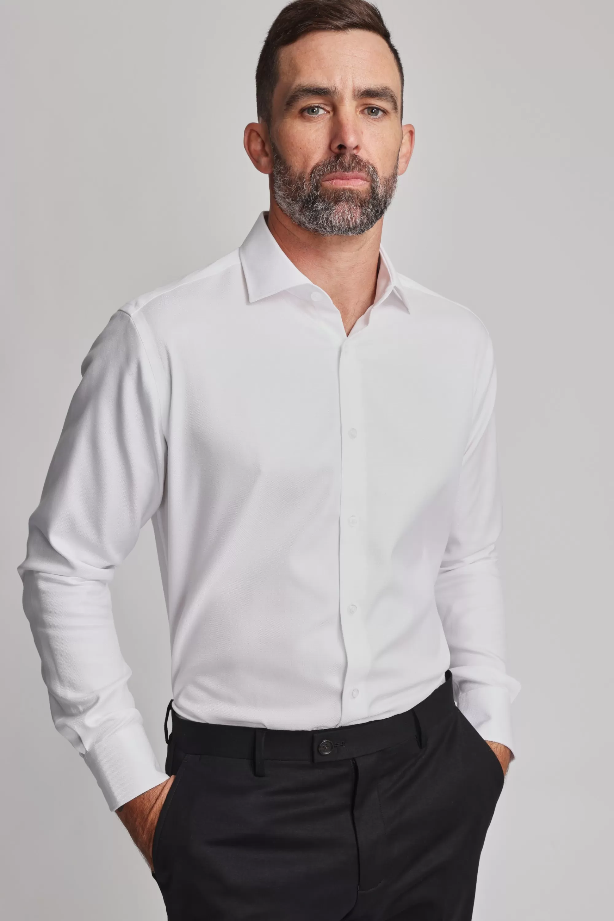 Barkers Eco Easy Care Shirts | Classic Fit Shirts^Mexted Texture Shirt WHITE