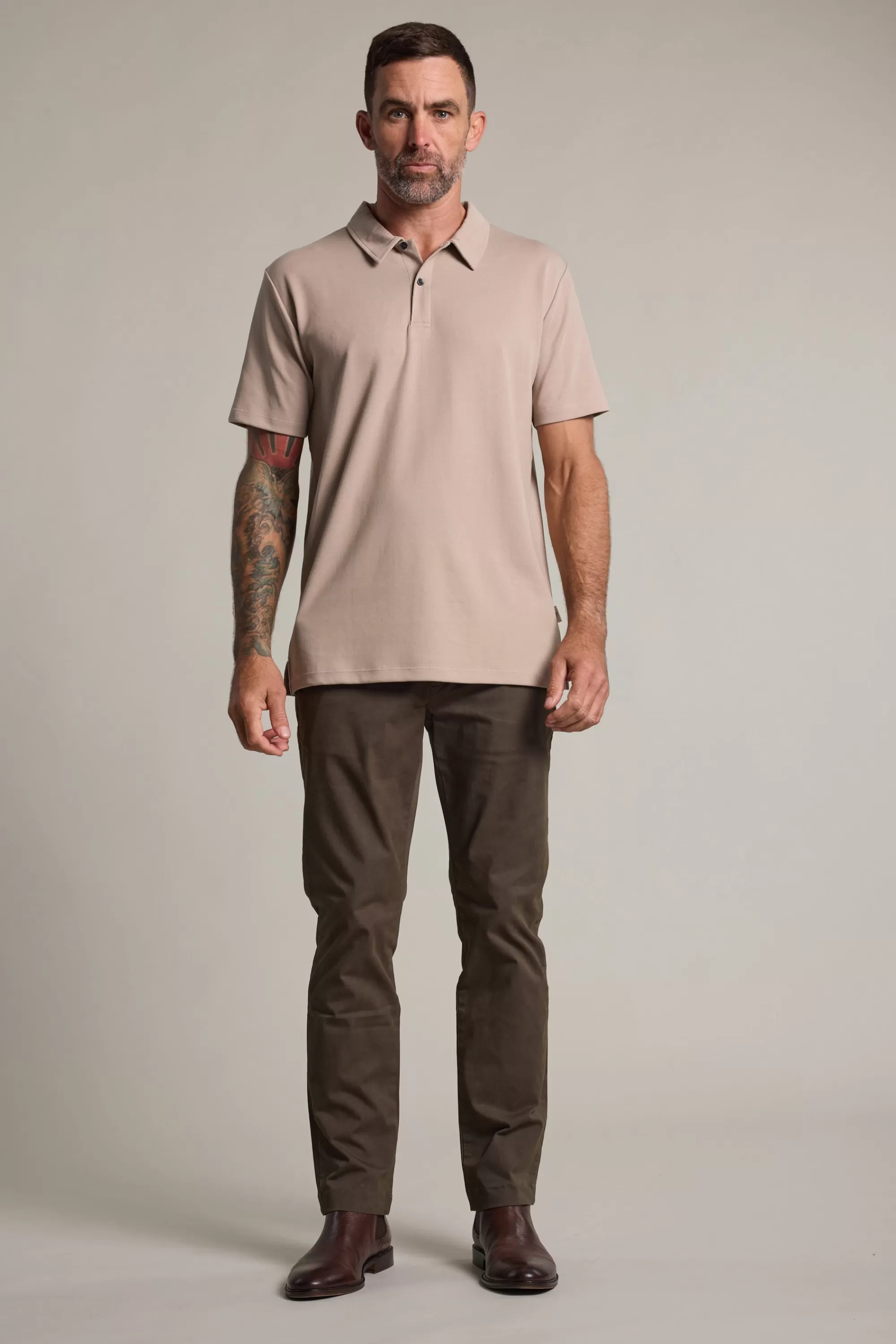 Barkers Polos | Polo Shirts^Newland Mercerised Texture Polo OATMEAL