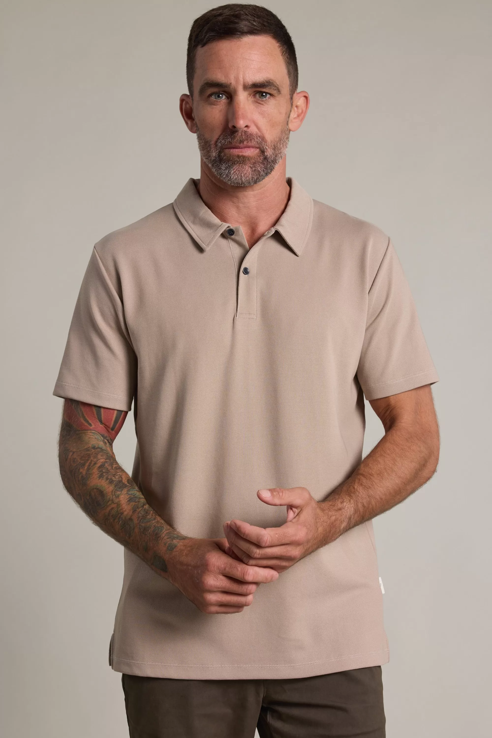 Barkers Polos | Polo Shirts^Newland Mercerised Texture Polo OATMEAL