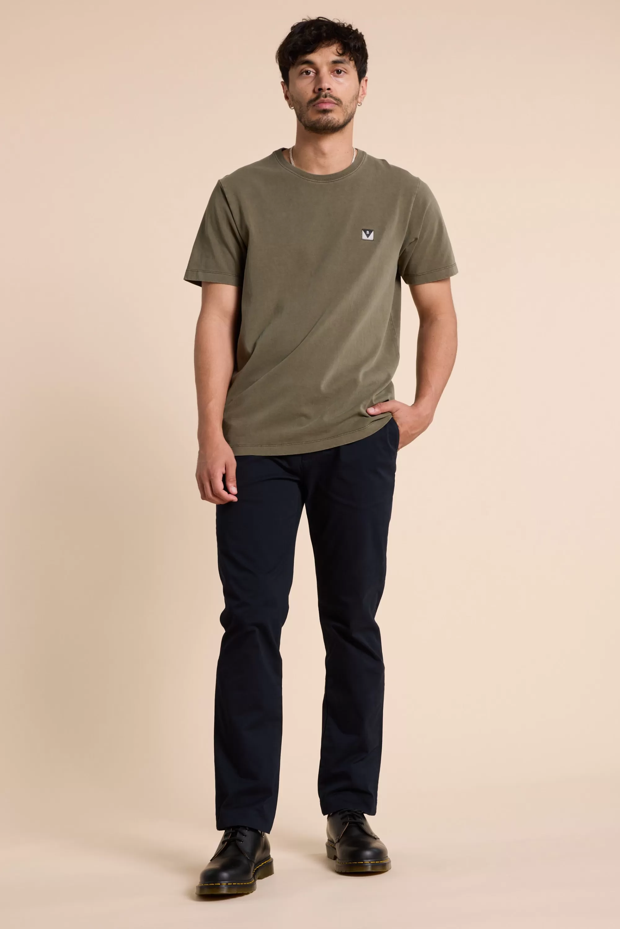 Barkers Essential Tees^Newton Washed Tee WASHED KHAKI