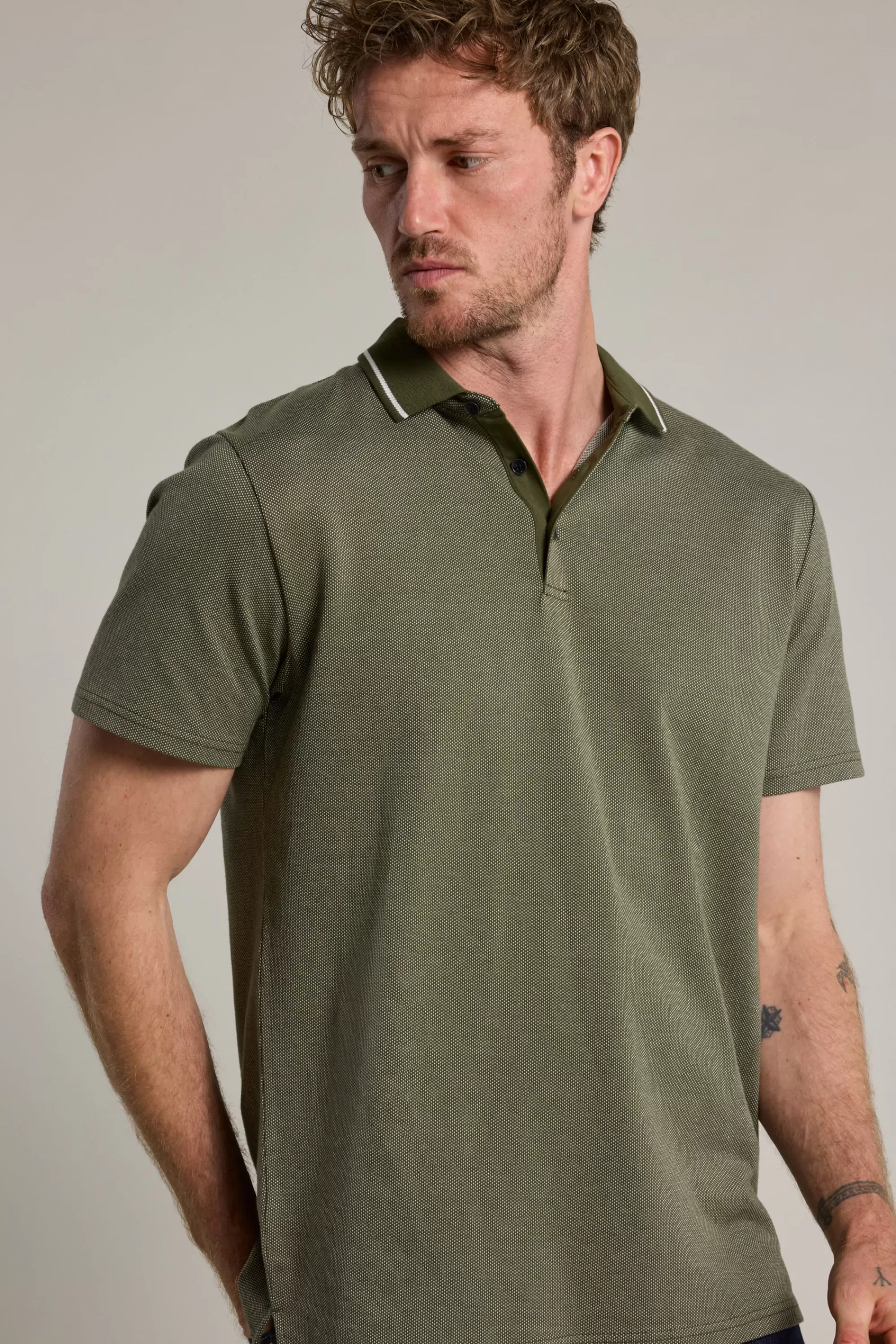 Barkers Polos | Polo Shirts^Olson Mercerised Texture Polo KHAKI