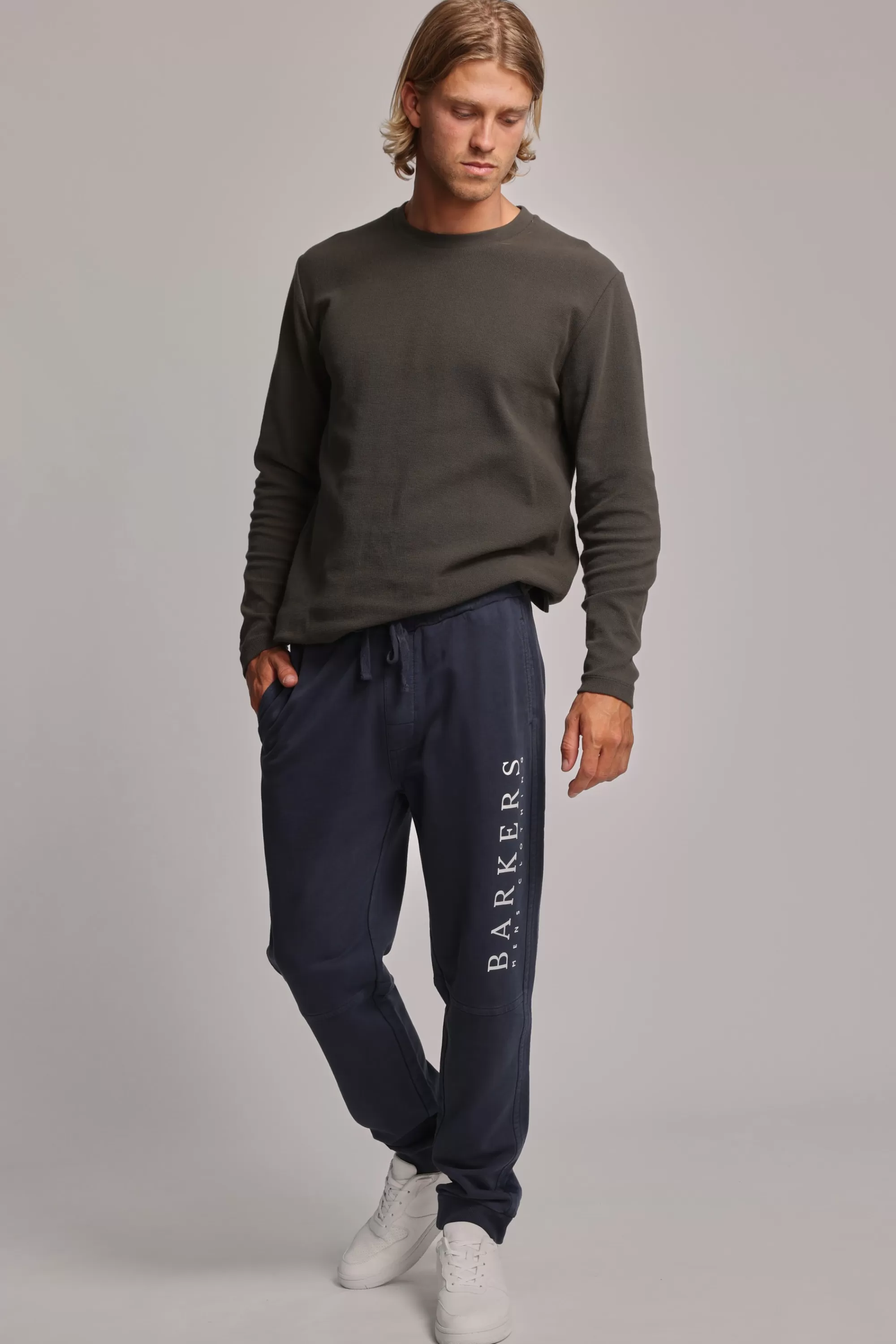 Barkers Barkers Track Pants | Track Pants^Organic Classic Print Track Pants DARK BLUE