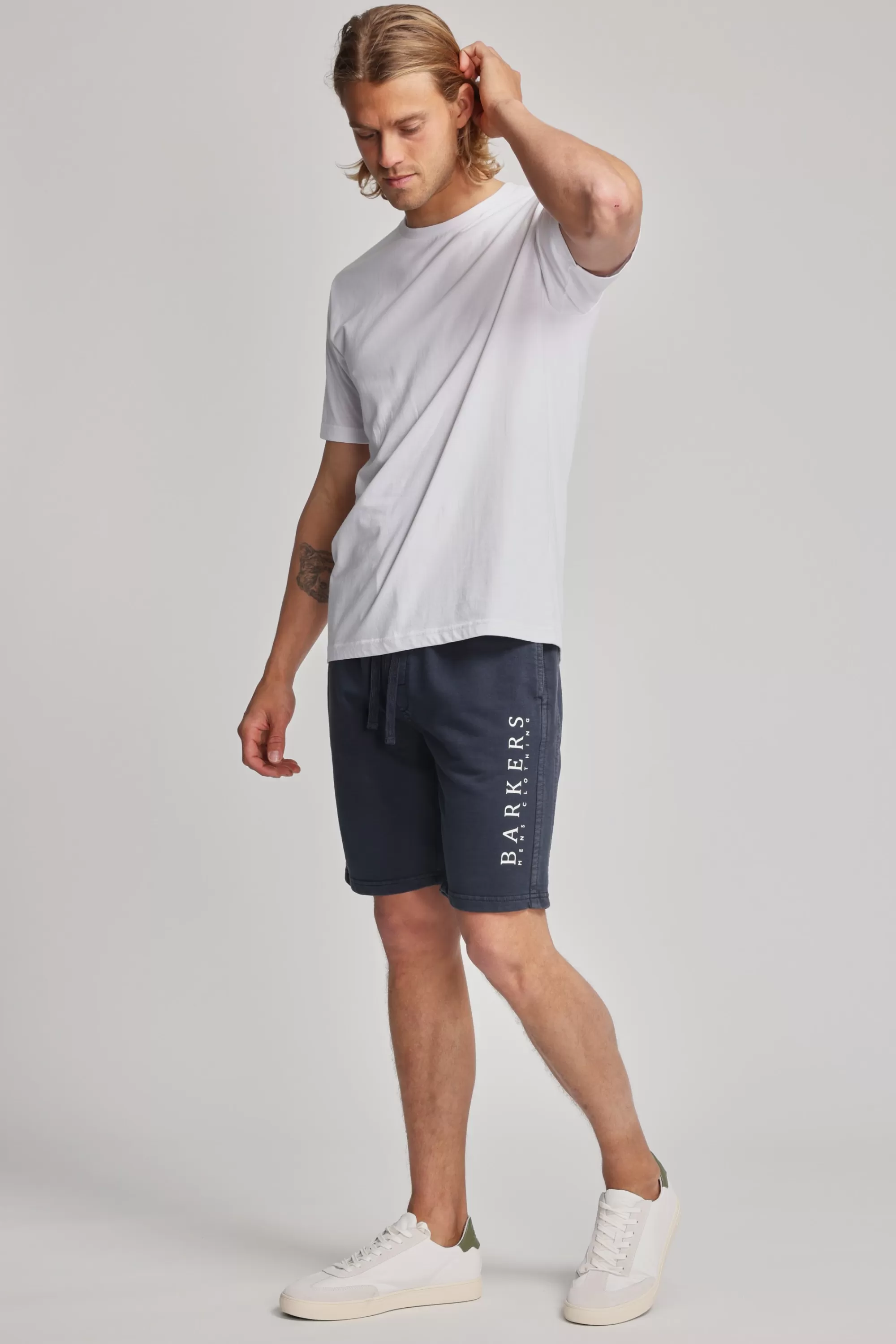 Barkers Shorts | Barkers Track Pants^Organic Classic Print Track Short DARK BLUE