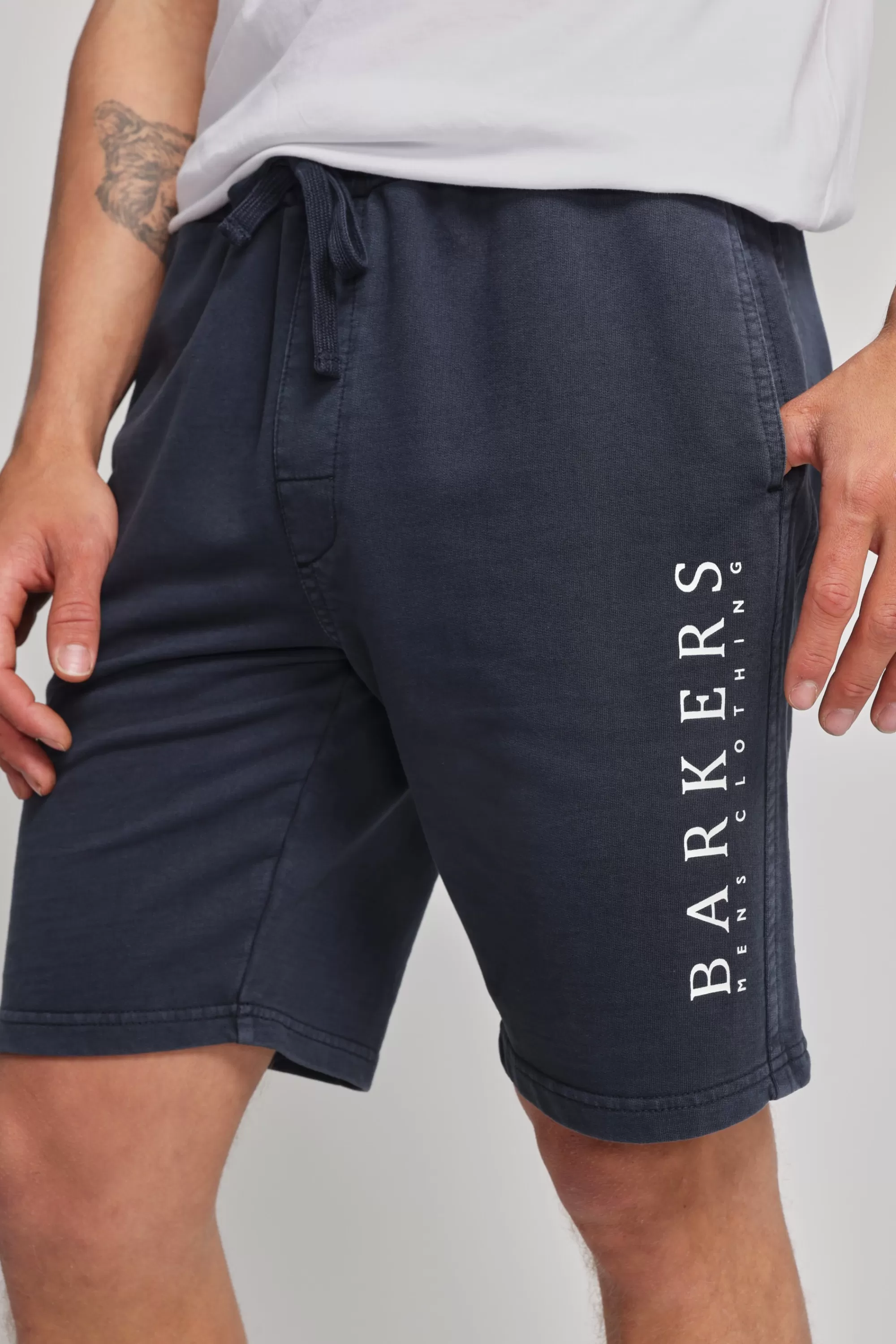 Barkers Shorts | Barkers Track Pants^Organic Classic Print Track Short DARK BLUE