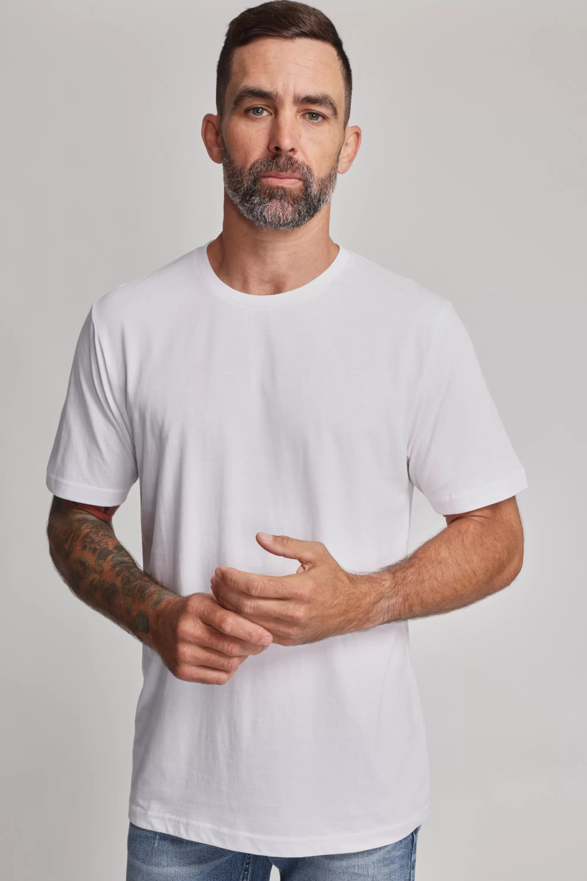 Barkers Essential Tees^Organic Crew Tee WHITE