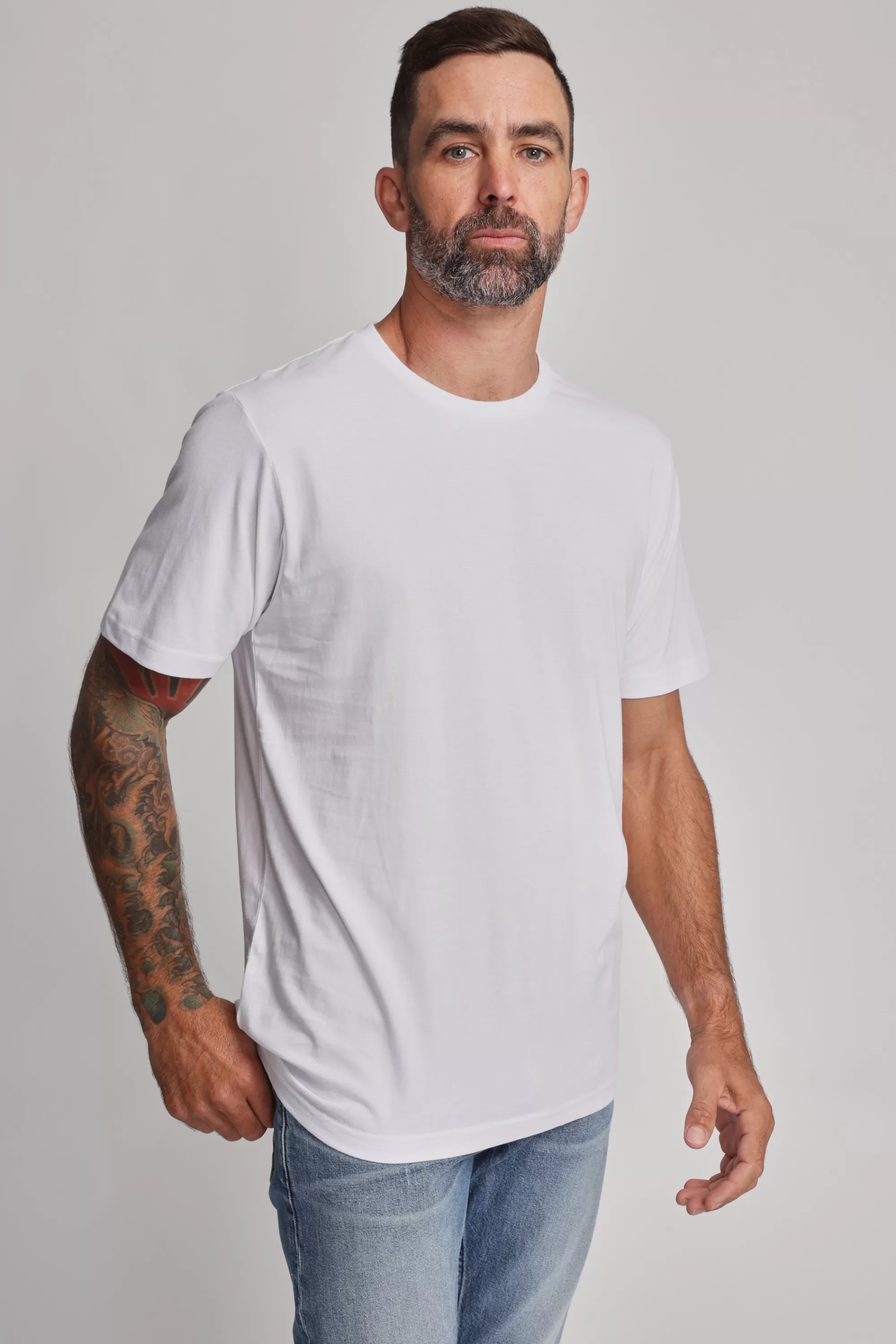 Barkers Essential Tees^Organic Crew Tee WHITE