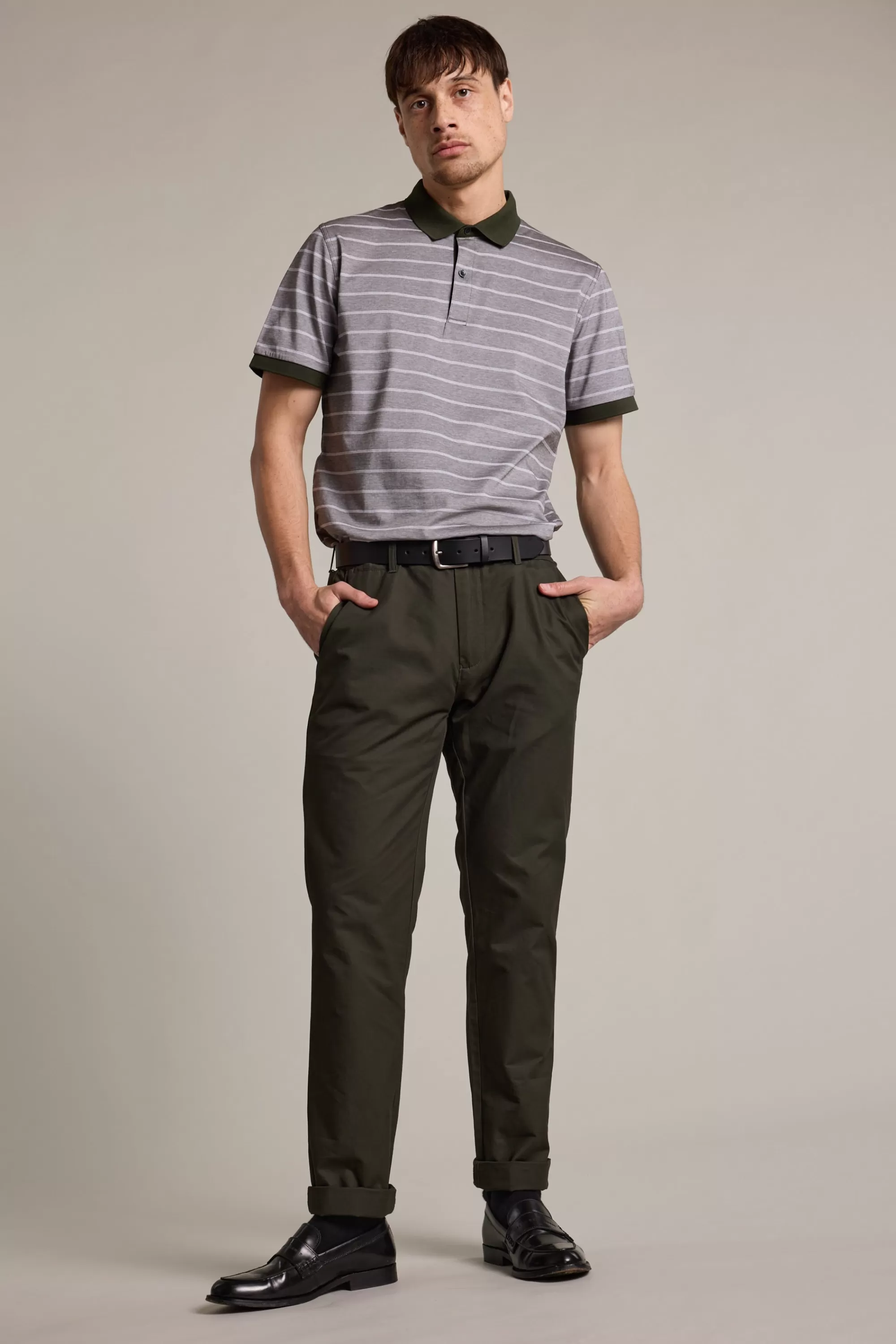 Barkers Polos | Polo Shirts^Oxley Mercerised Stripe Polo OLIVE