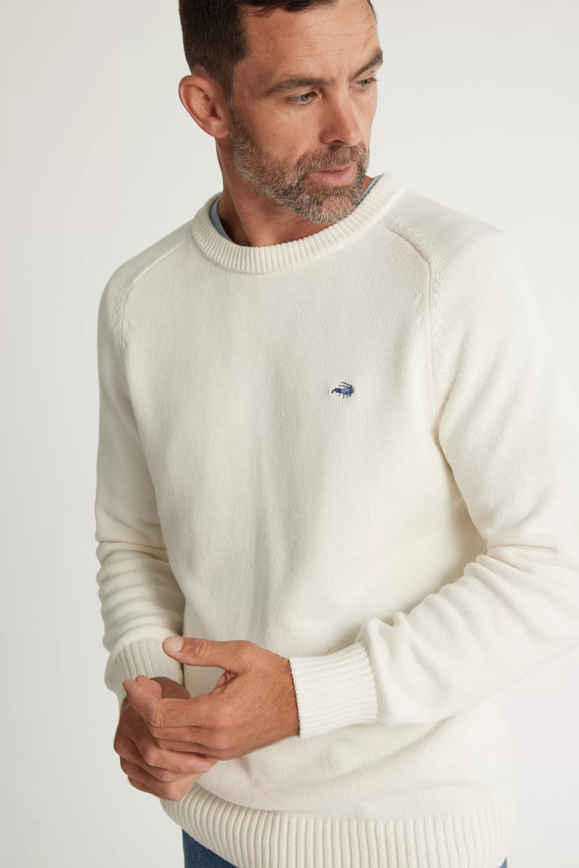 Barkers Cotton Knitwear^Paloma Cotton Crew OFF WHITE