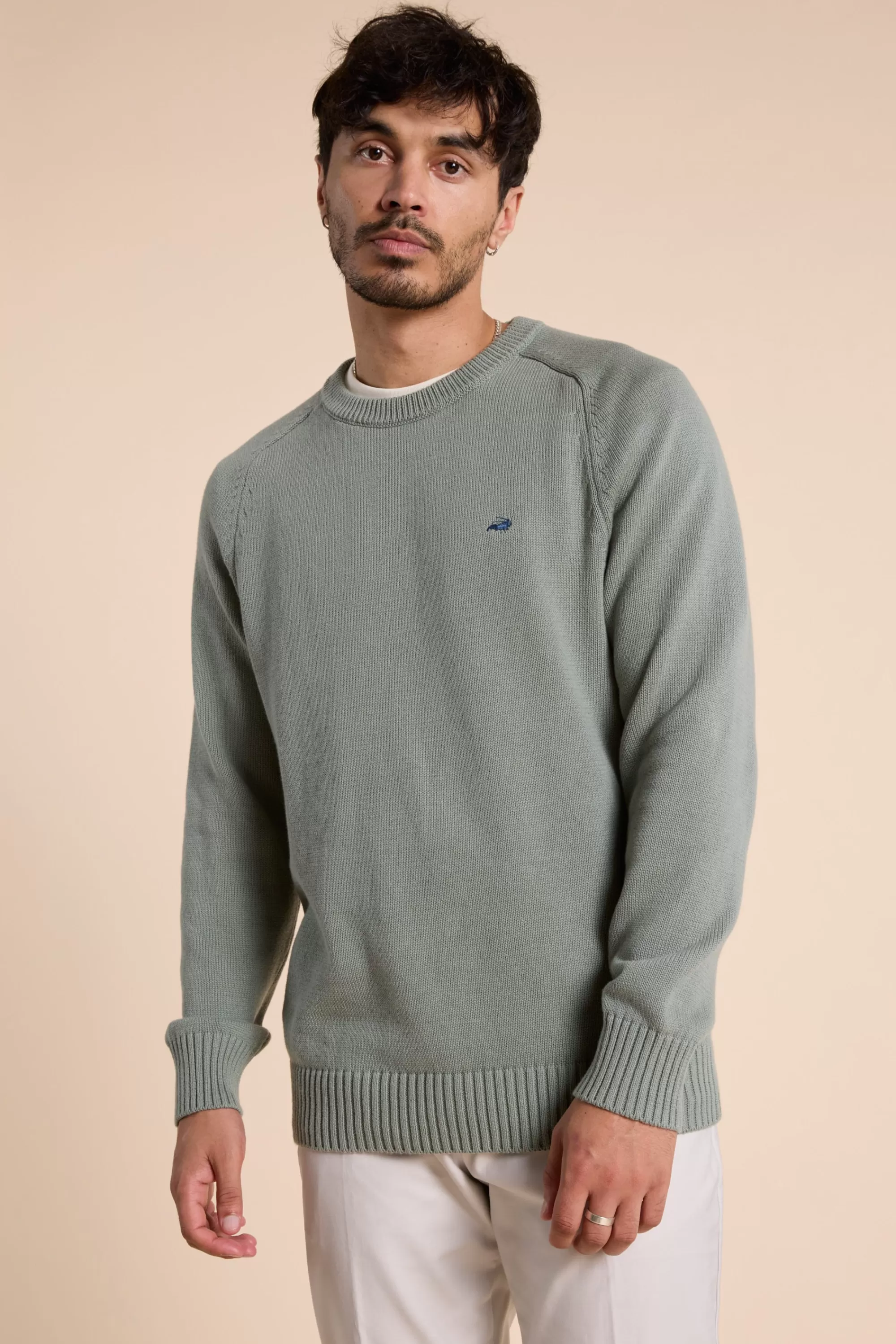 Barkers Cotton Knitwear^Paloma Cotton Crew SAGE