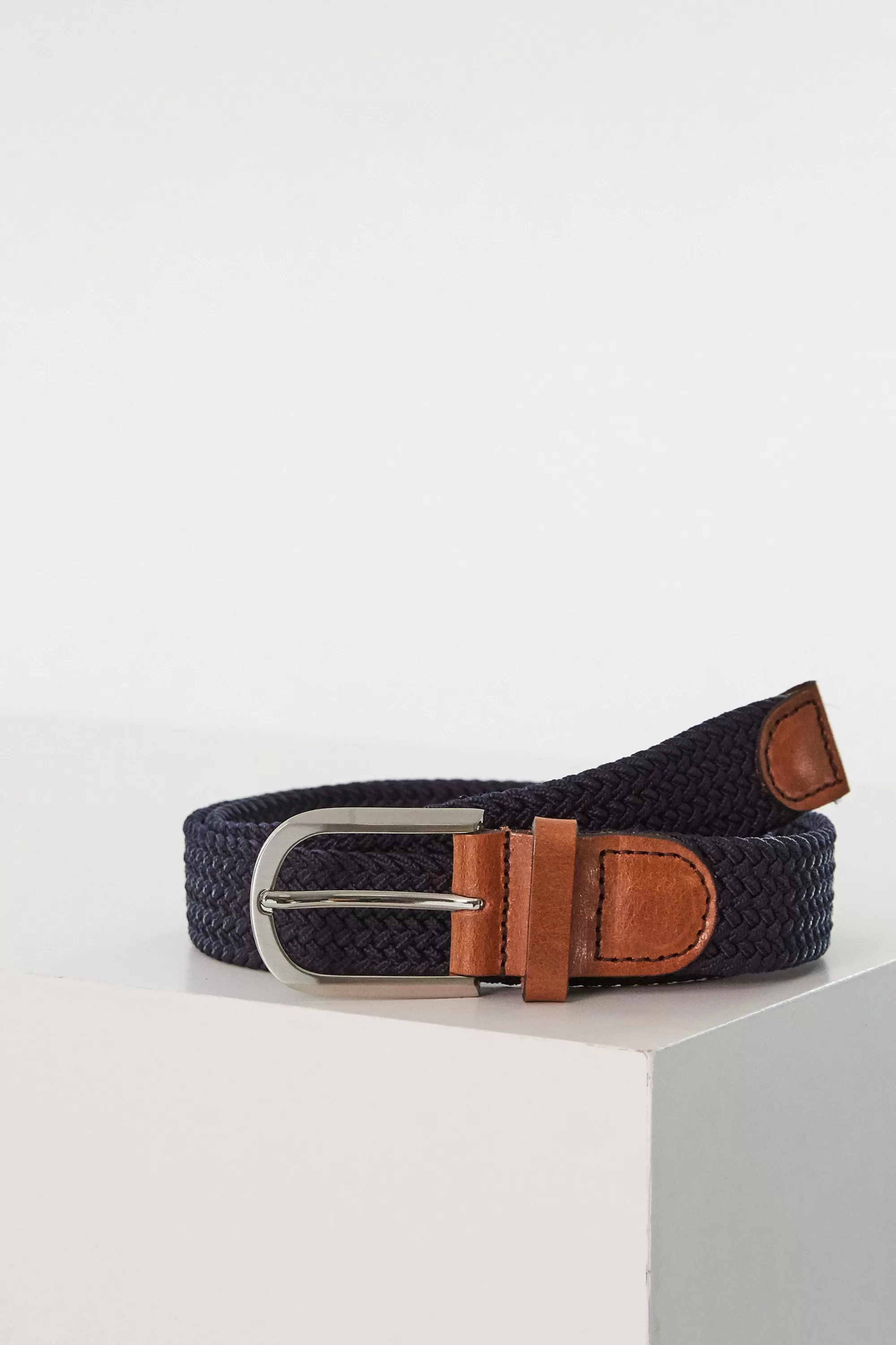 Barkers Belts^Riviera Braided Belt NAVY