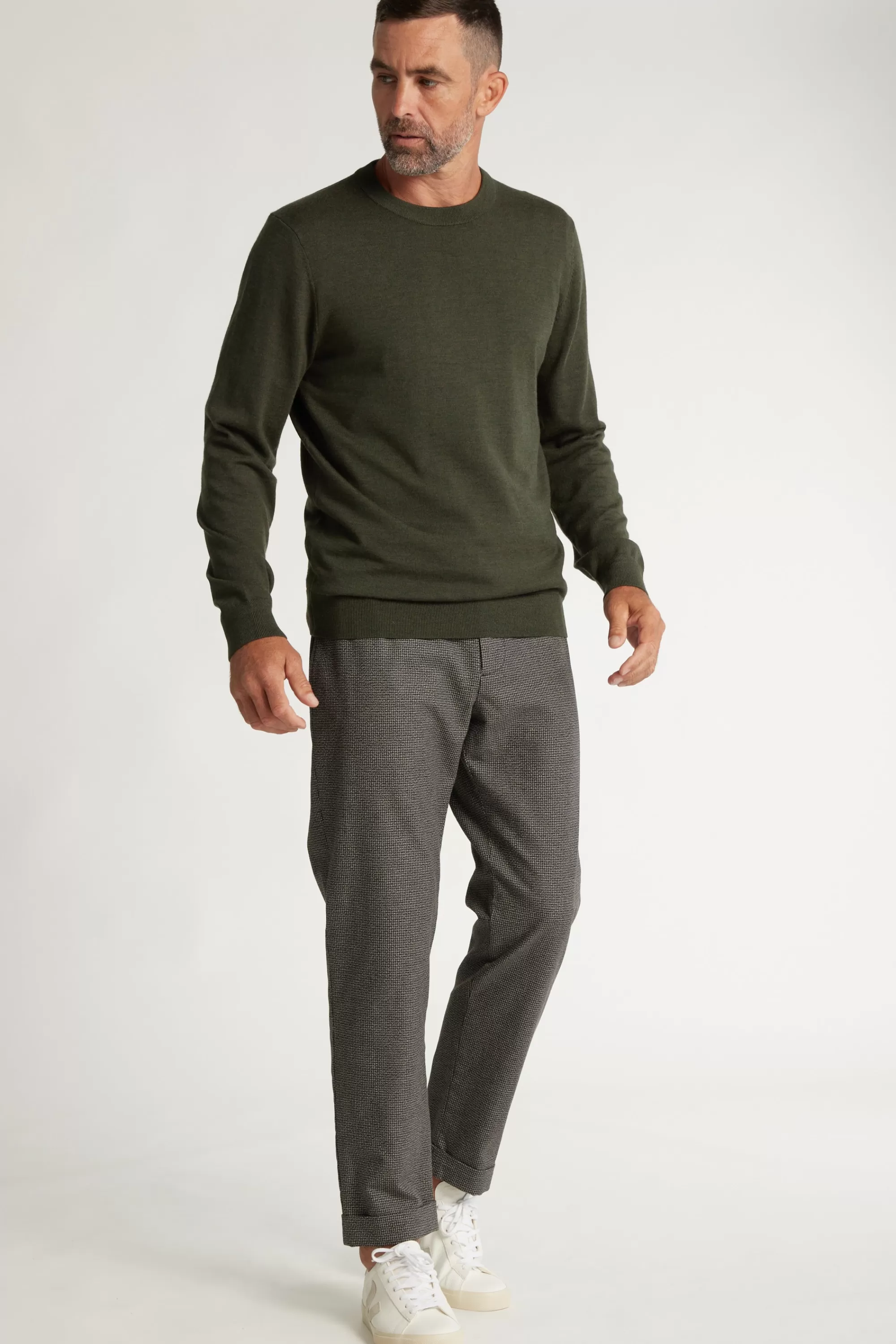 Barkers Zqrx Merino^Skyland ZQrx Merino Crew KHAKI MARL