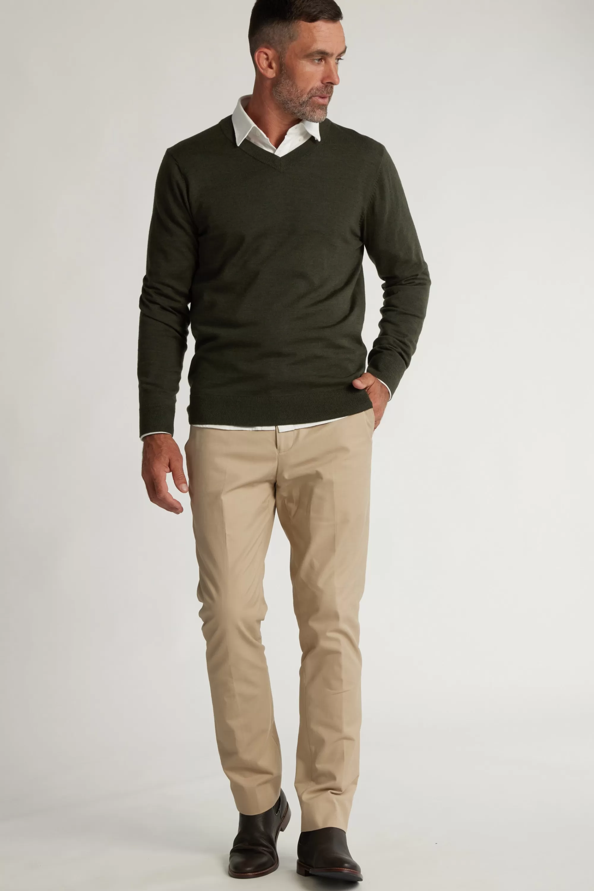 Barkers Zqrx Merino^Skyland ZQrx Merino Vee KHAKI MARL