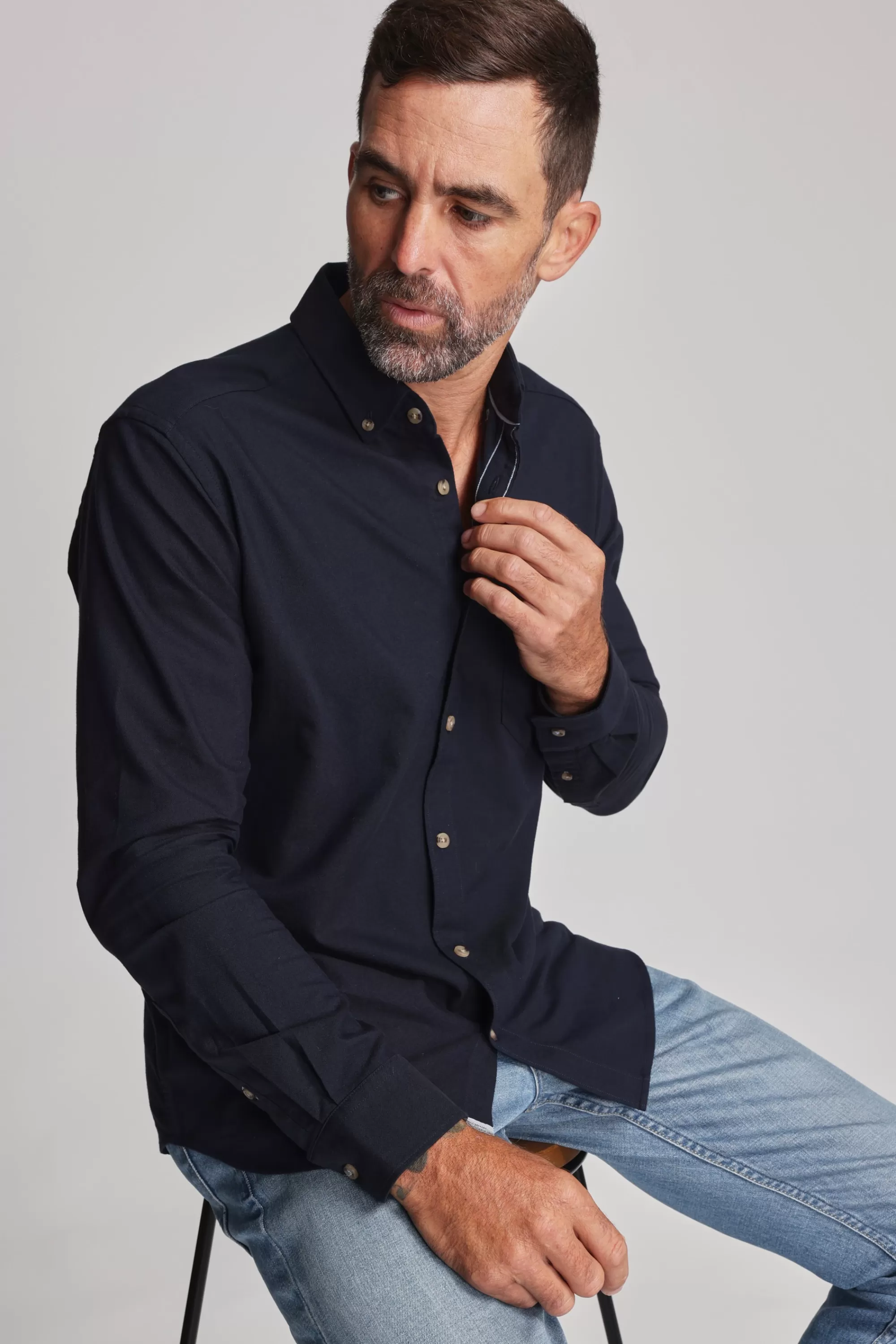 Barkers Tailored Fit Shirts | Tailored Fit Shirts^Thatcher Oxford Shirt DARK NAVY