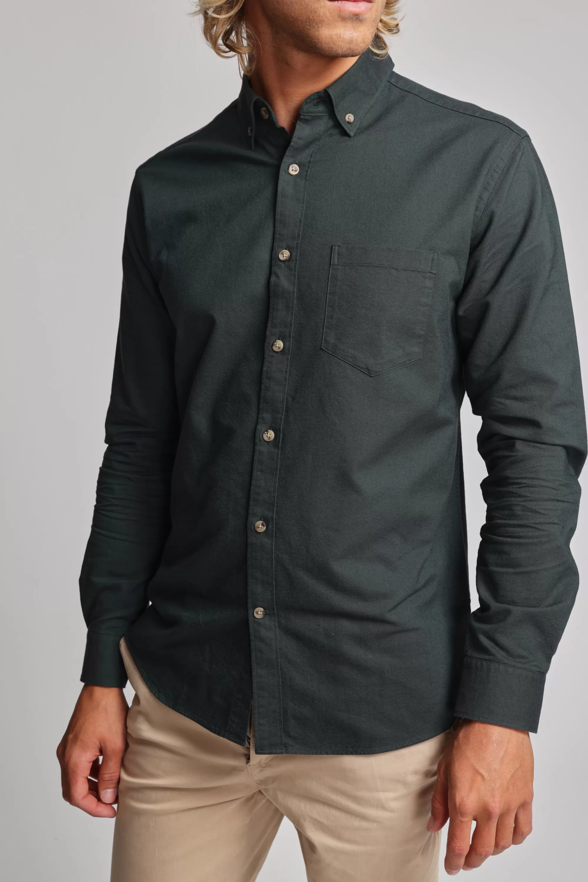 Barkers Tailored Fit Shirts | Tailored Fit Shirts^Thatcher Oxford Shirt OLIVE