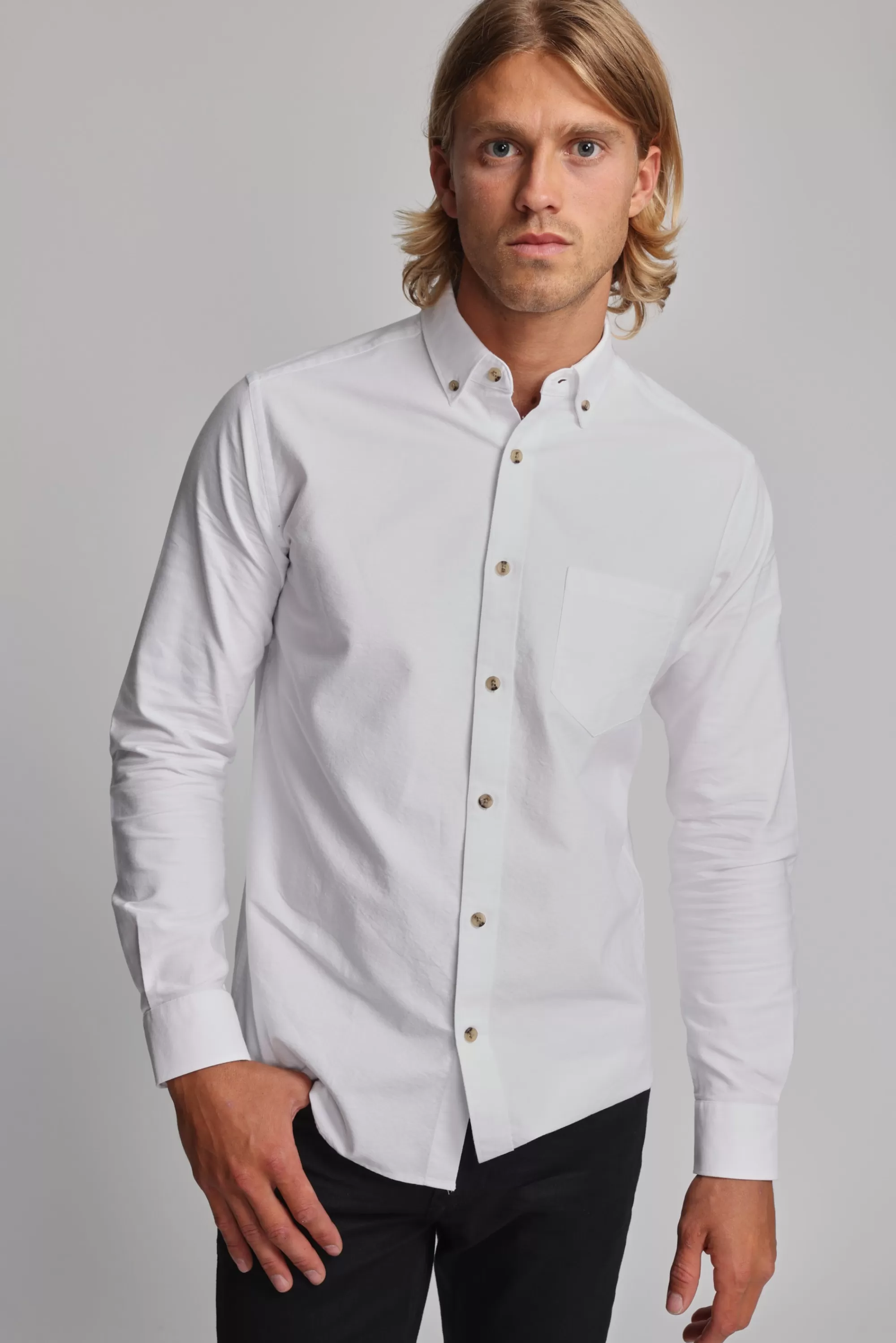 Barkers Tailored Fit Shirts | Tailored Fit Shirts^Thatcher Oxford Shirt WHITE