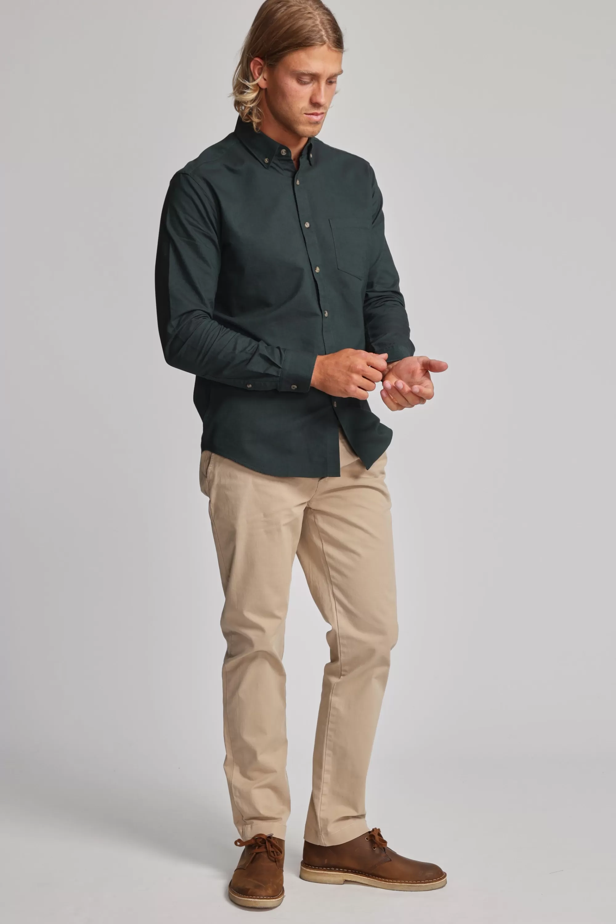 Barkers Tailored Fit Shirts | Tailored Fit Shirts^Thatcher Oxford Shirt OLIVE