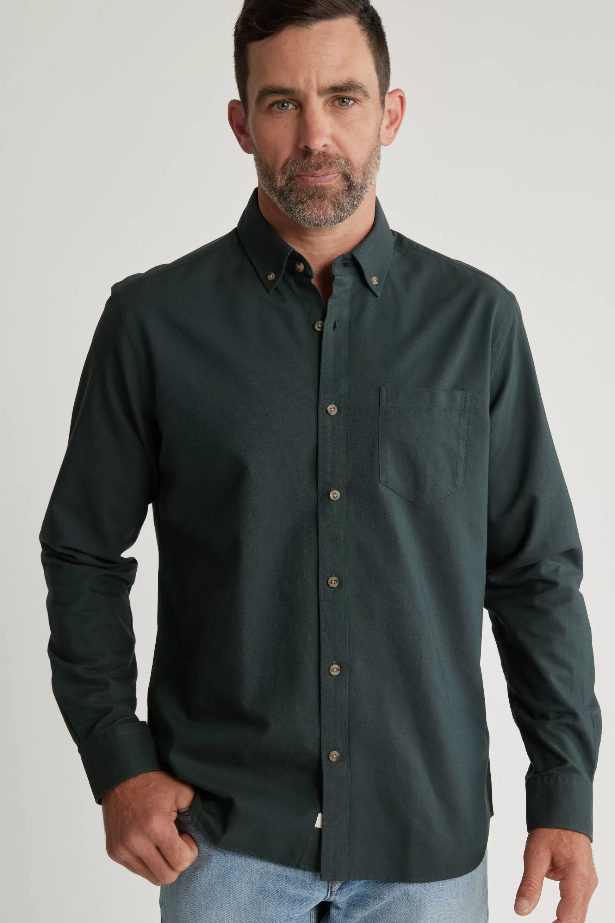 Barkers Classic Fit Shirts | Classic Fit Shirts^Thatcher Oxford Shirt Classic Fit OLIVE