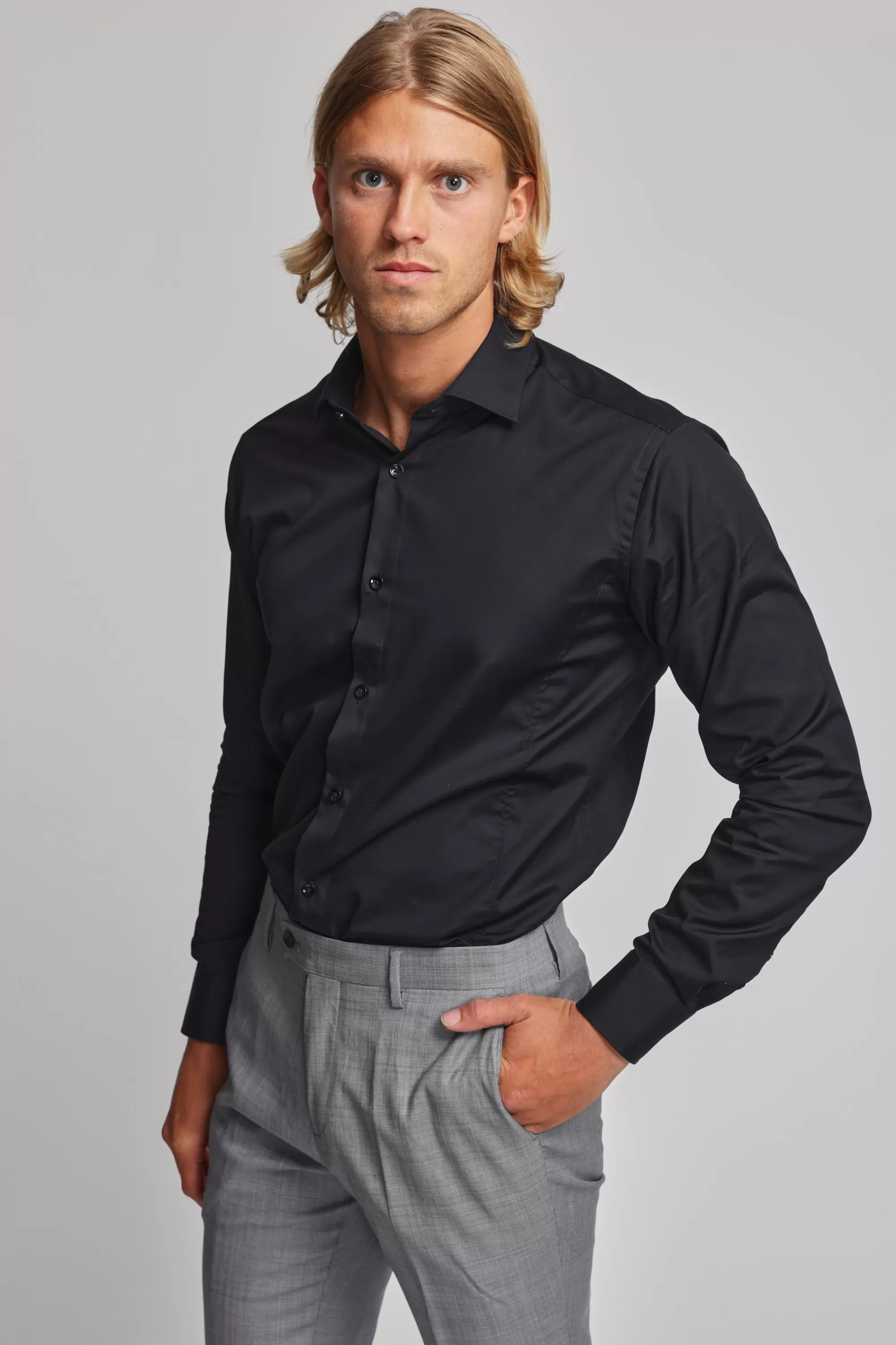 Barkers Eco Easy Care Shirts | Tailored Fit Shirts^Tribeca Regular Cuff Shirt BLACK